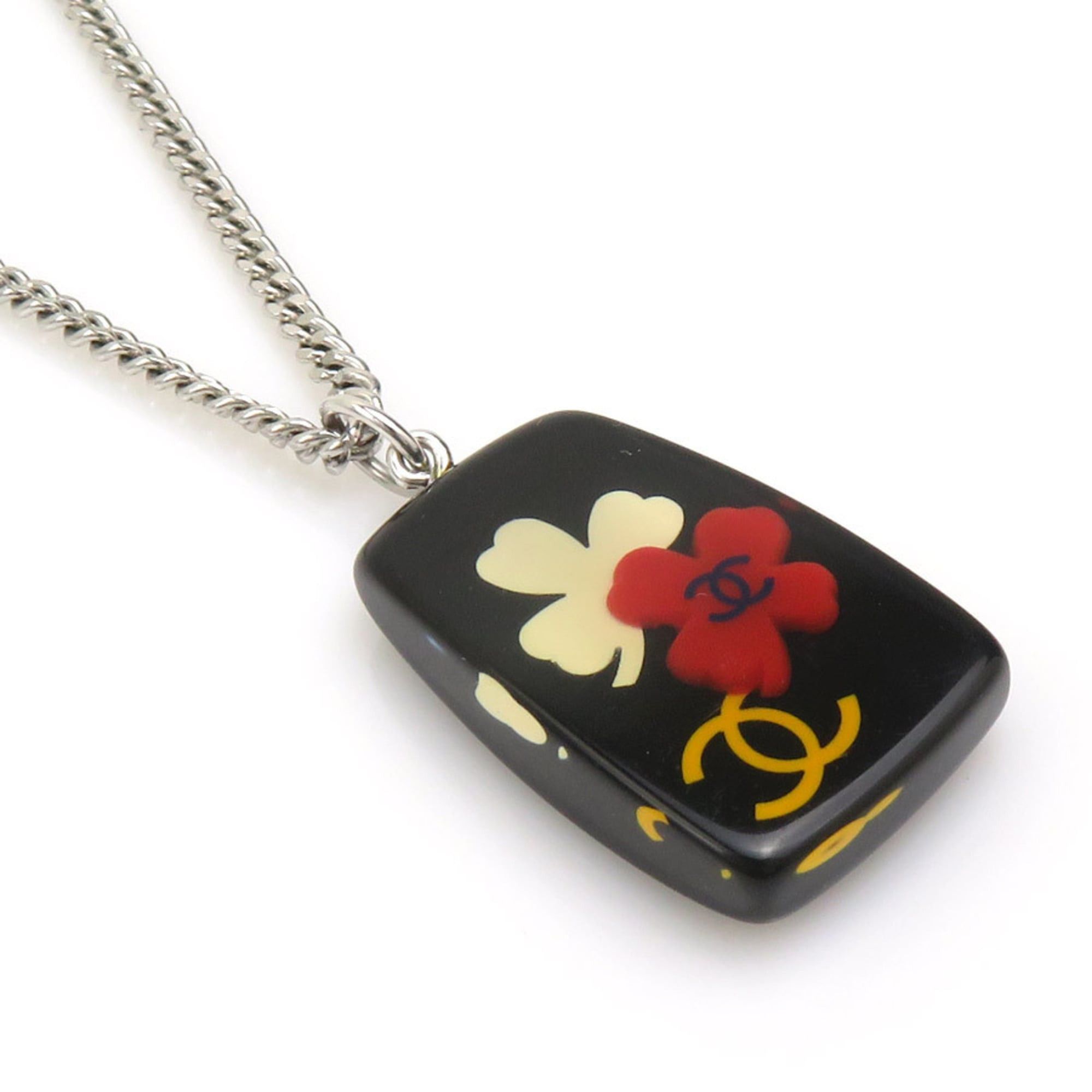 Chanel CHANEL Necklace in Resin and Metal, Black Silver, Women's, Free Shipping, 56564a Size ONE SIZE - 1 Thumbnail