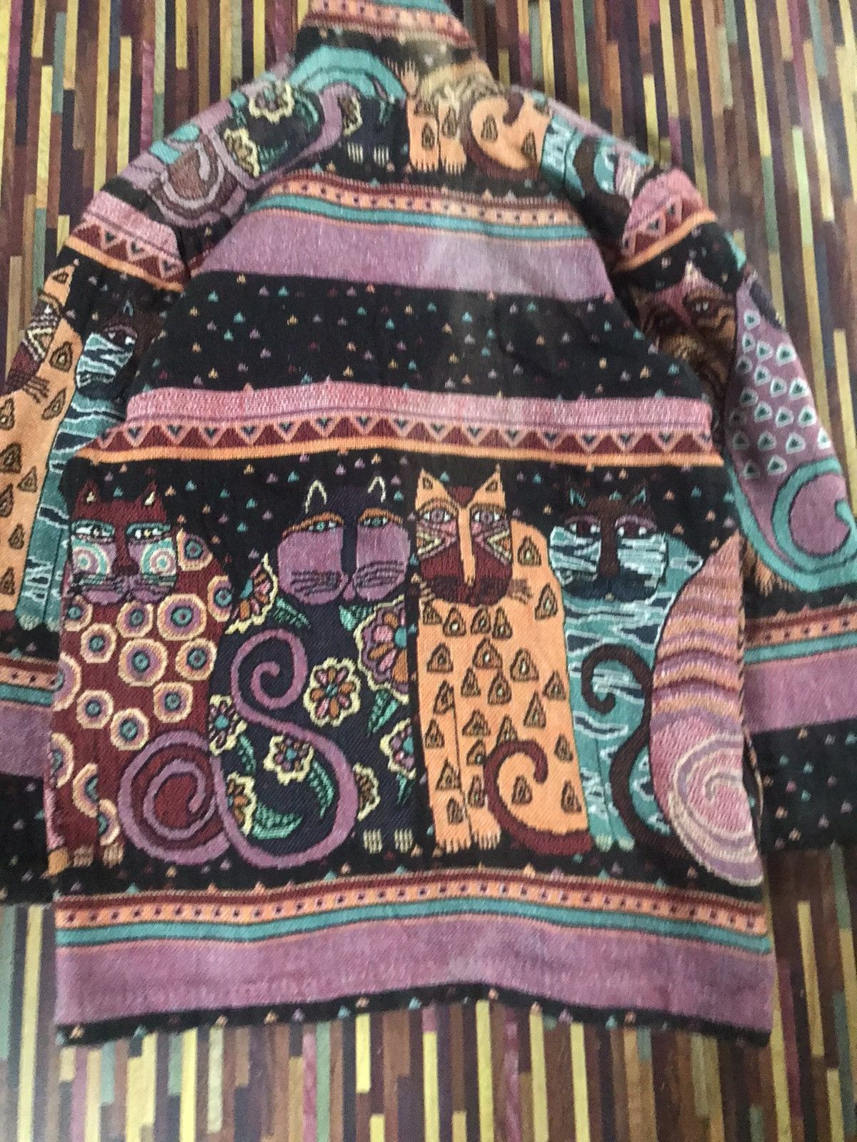 Art Comes First VTG 90’s Cat Embroidered Novelty Western Boho Blazer Jacket Size US M / EU 48-50 / 2 - 7 Thumbnail