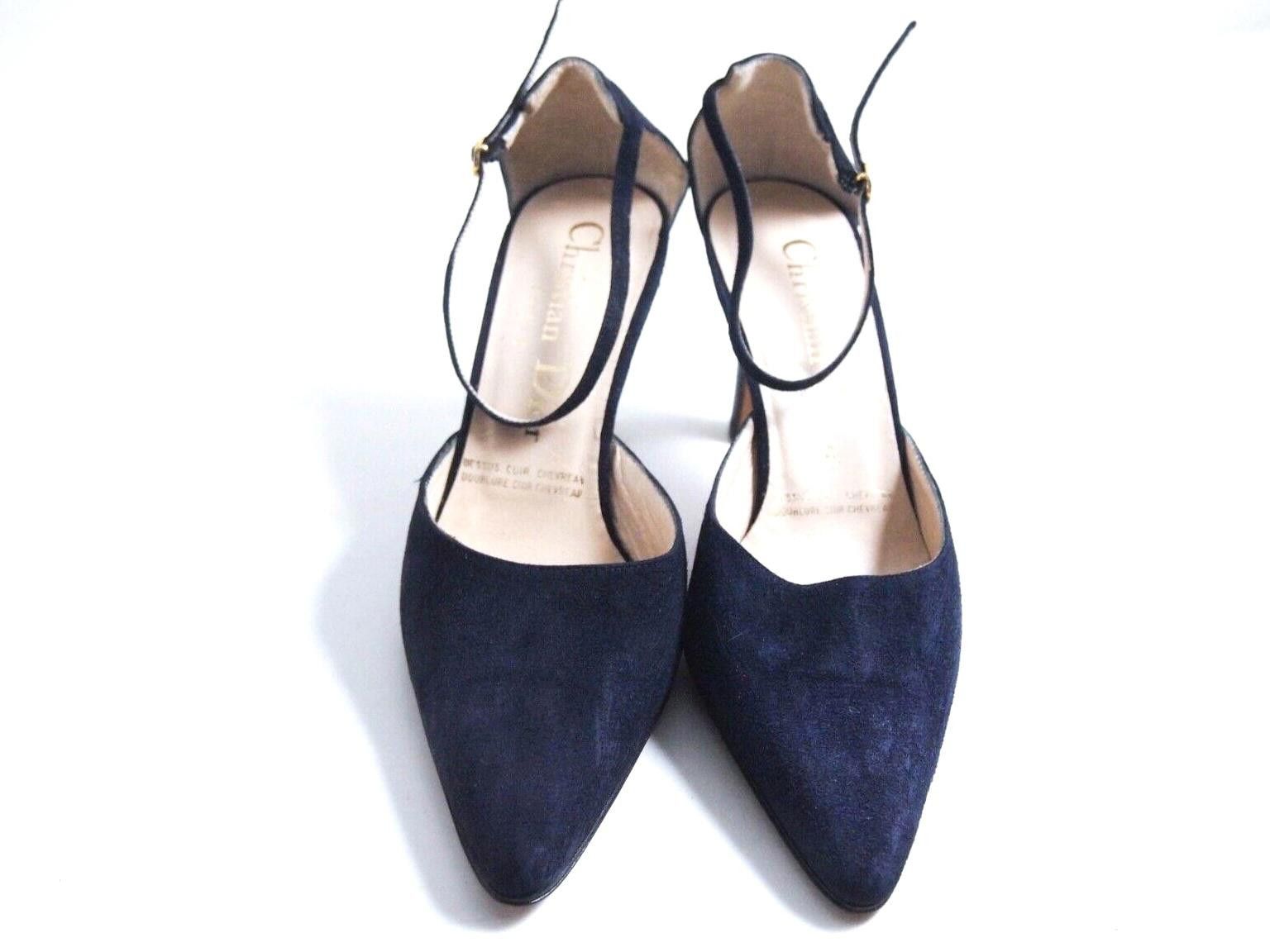 Dior Christian Dior Heels Sandals Blue Suede Womens US 5 EU 35.5 Size US 5 / IT 35 - 3 Thumbnail
