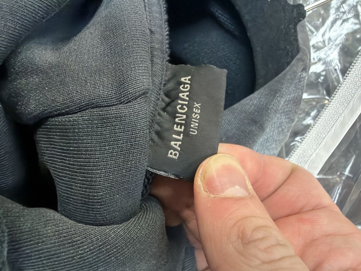 Balenciaga Balenciaga acid wash mini logo hooded sweatshirt grey Size US XS / EU 42 / 0 - 9 Thumbnail