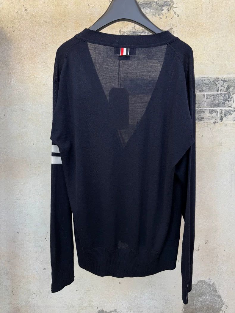 Thom Browne THOM BROWNE Classic Wool Base Striped 5-Button Cardigan 250 Size US XL / EU 56 / 4 - 4 Thumbnail