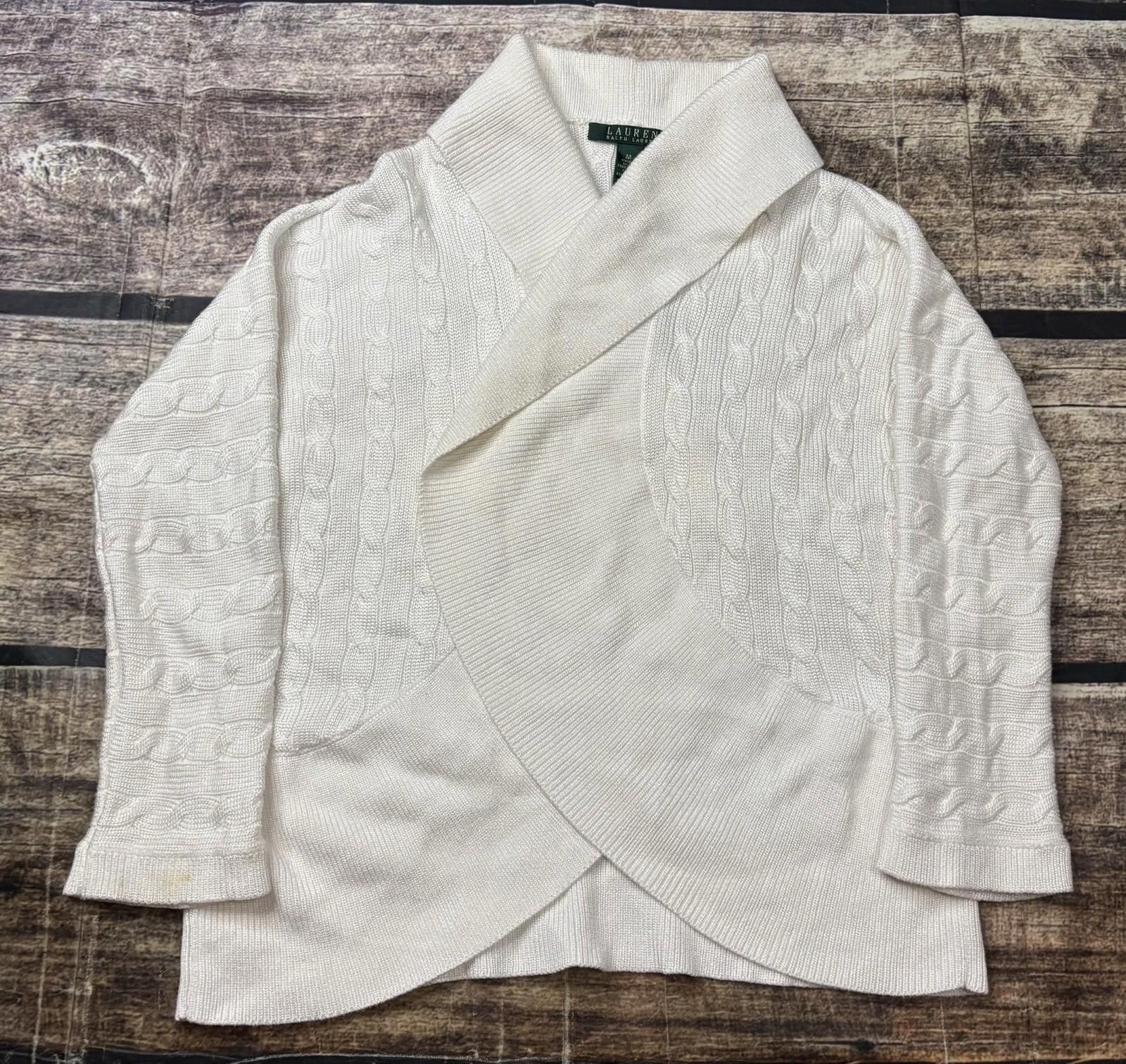 Lauren Ralph Lauren Lauren Ralph Lauren Cardigan Sweater Womens M Cable Knit Size M / US 6-8 / IT 42-44 - 1 Thumbnail