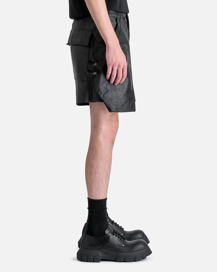 Rick Owens o1s1v1r1oon0925 Leather Stefan Cargo Shorts in Black Size US 38 / EU 54 - 3 Thumbnail