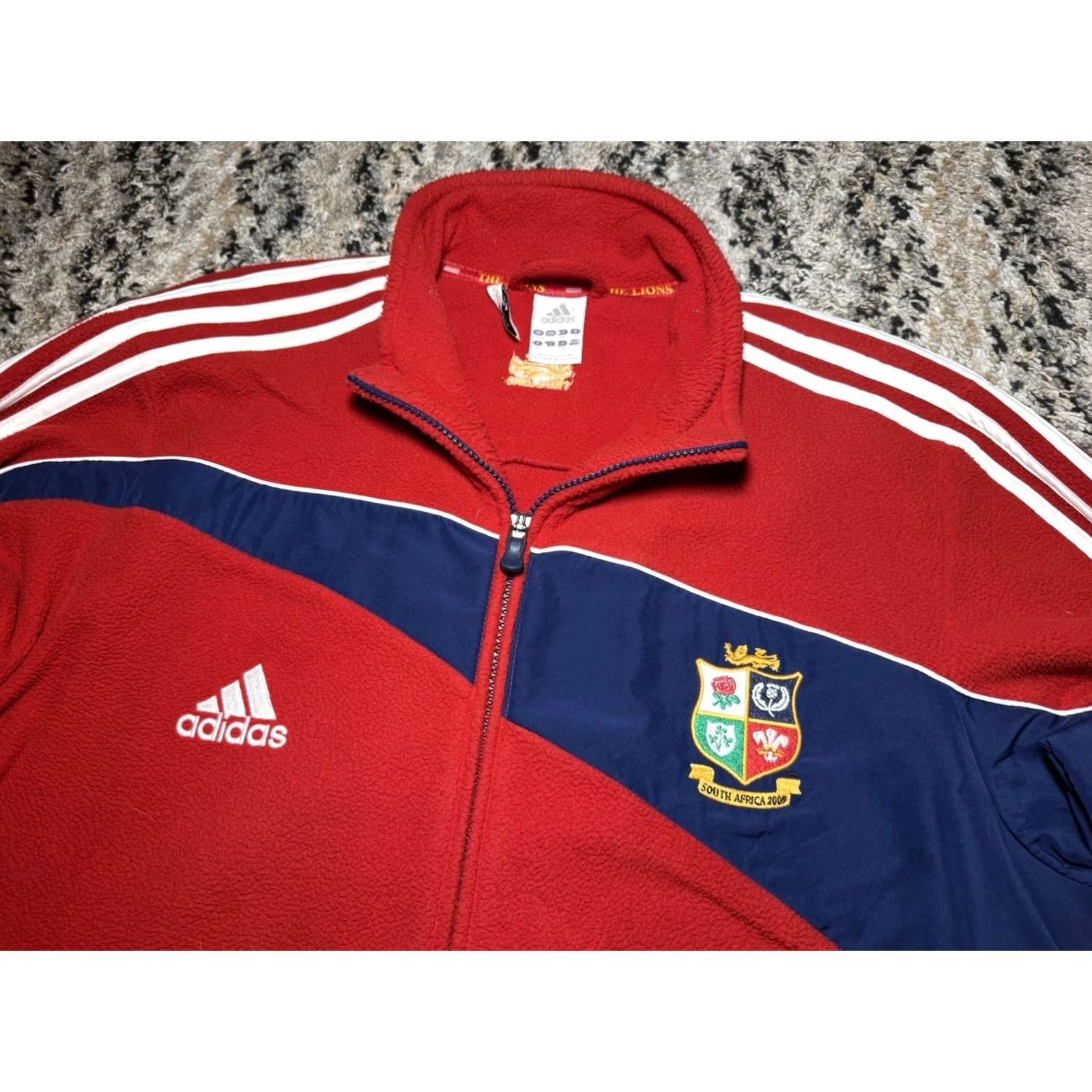 Adidas Vtg Adidas British And Irish Lions Zip Rugby Fleece Jacket Mens XL Red 3-in-1 32in Long 23in Wide South Africa Size US XL / EU 56 / 4 - 4 Thumbnail