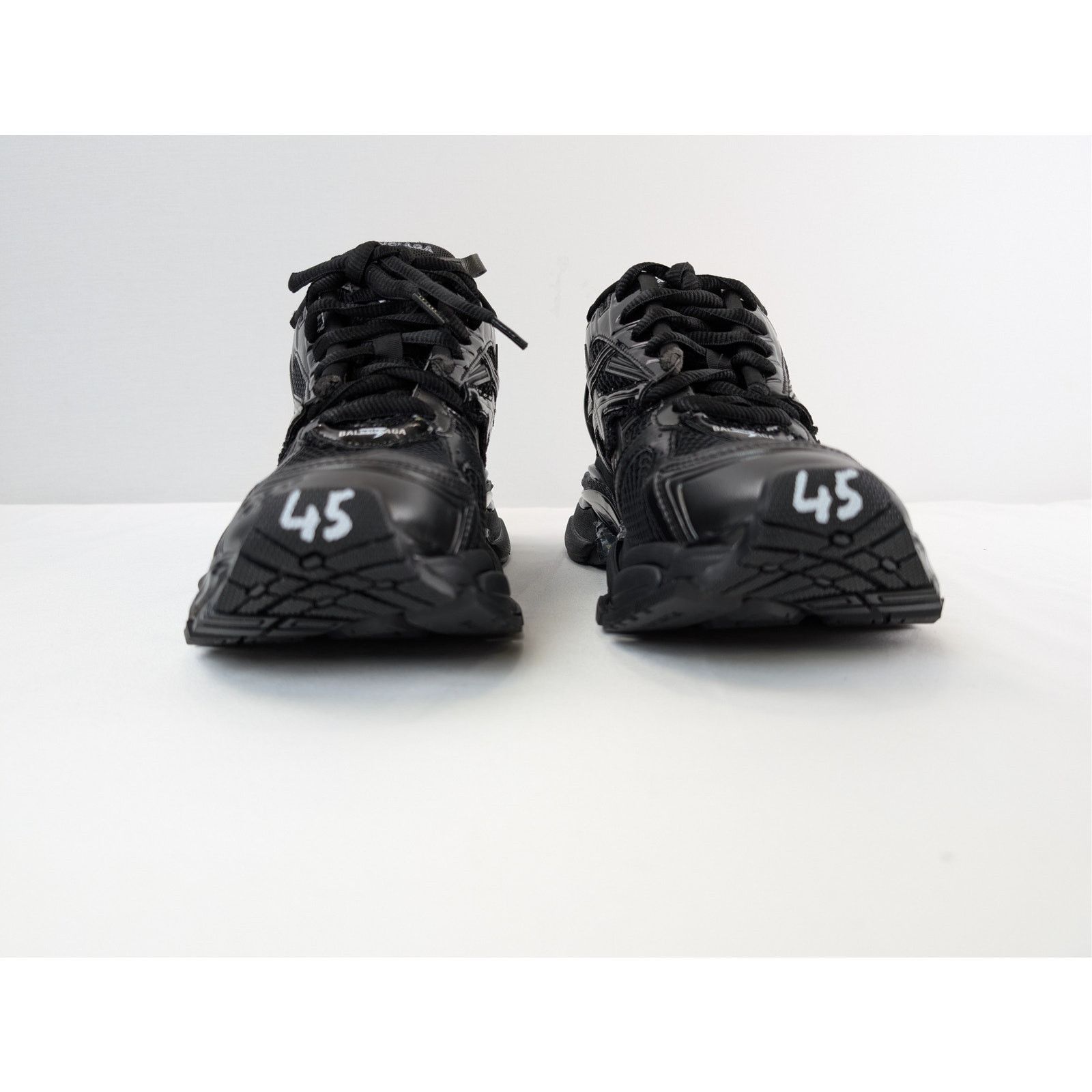 Balenciaga o1rshd1 Monocolor Mesh Rubber Runner Sneakers in Black Size US 12 / EU 45 - 10 Thumbnail