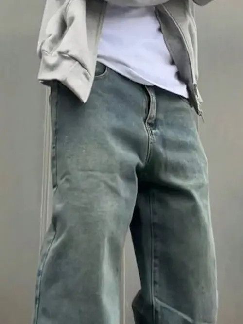 Jean Washed Baggy Denim Jeans Stacked Skate Size US 30 / EU 46 - 2 Thumbnail
