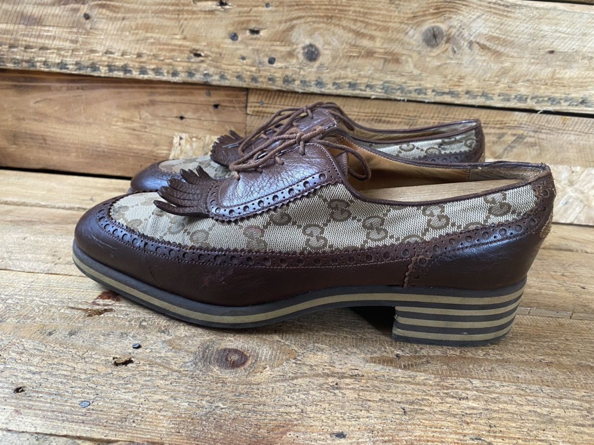 Dapper Dan × Gucci × Vintage Gucci GG logo monogram print casual heeled brouges shoe sz42 Size US 9 / EU 42 - 7 Thumbnail