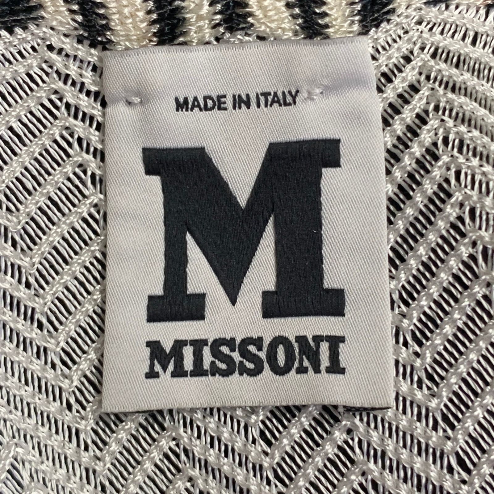 Missoni MISSONI White Black Cotton Chevron Knit Two Tone Tank Top Size XS / US 0-2 / IT 36-38 - 5 Thumbnail