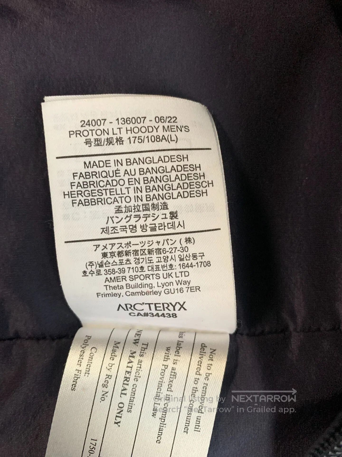 Arc'teryx Arcteryx Proton LT Hoody. Size US L / EU 52-54 / 3 - 5 Thumbnail