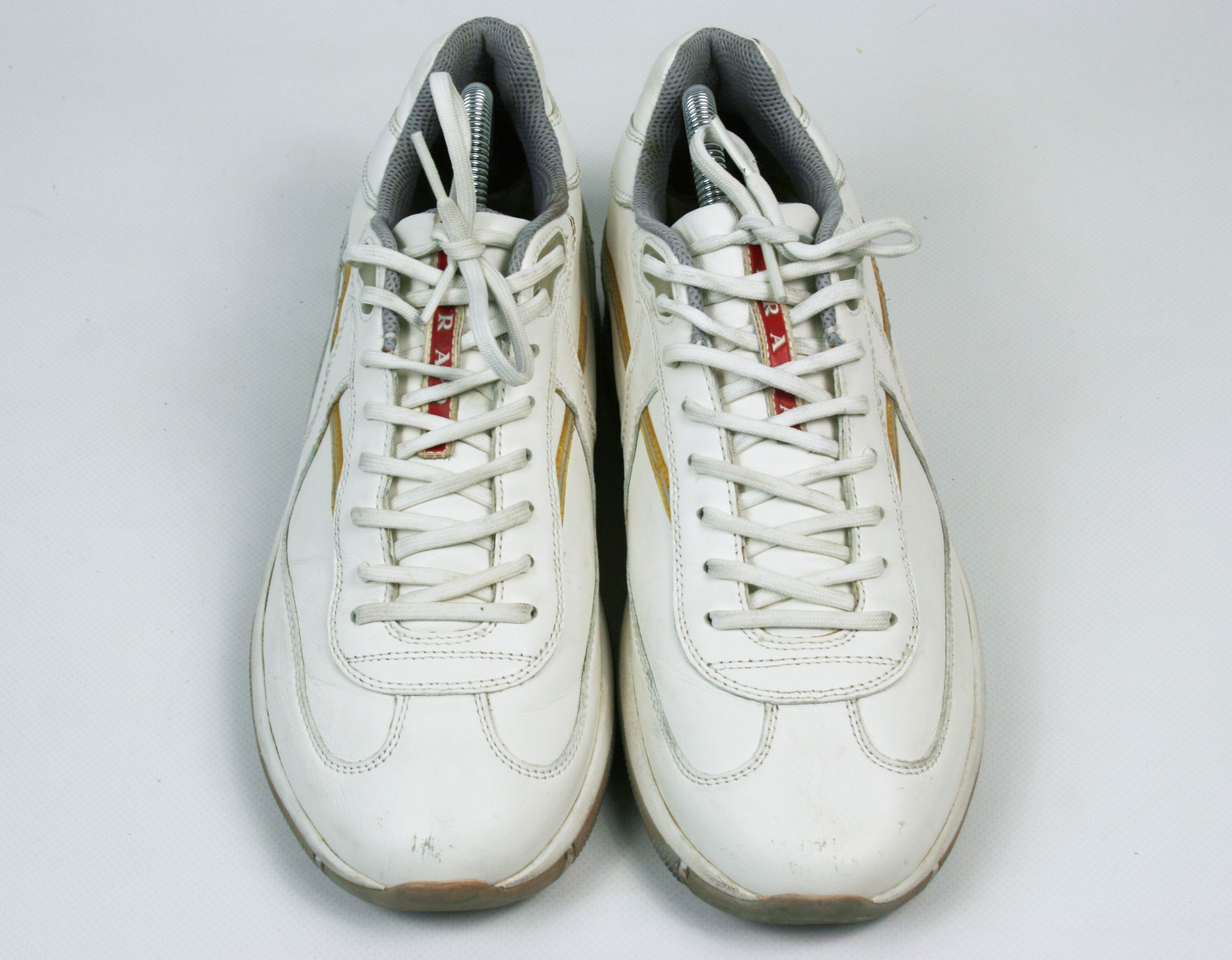 Prada Sport Red Tab Leather Sneakers Size US 7 / EU 40 - 5 Thumbnail