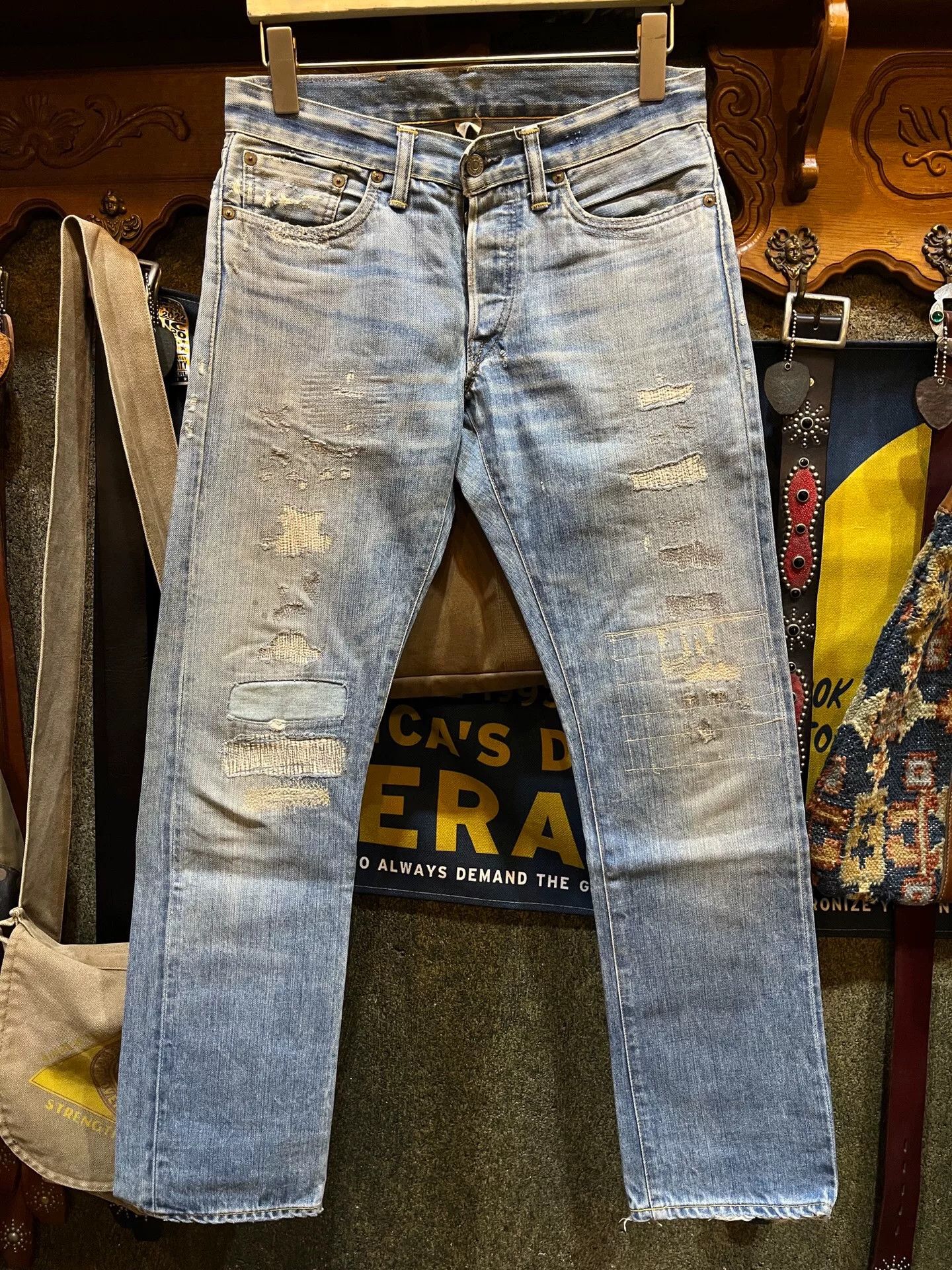 RRL Ralph Lauren vintage distressed denim jeans by RRL Size US 29 - 1 Thumbnail