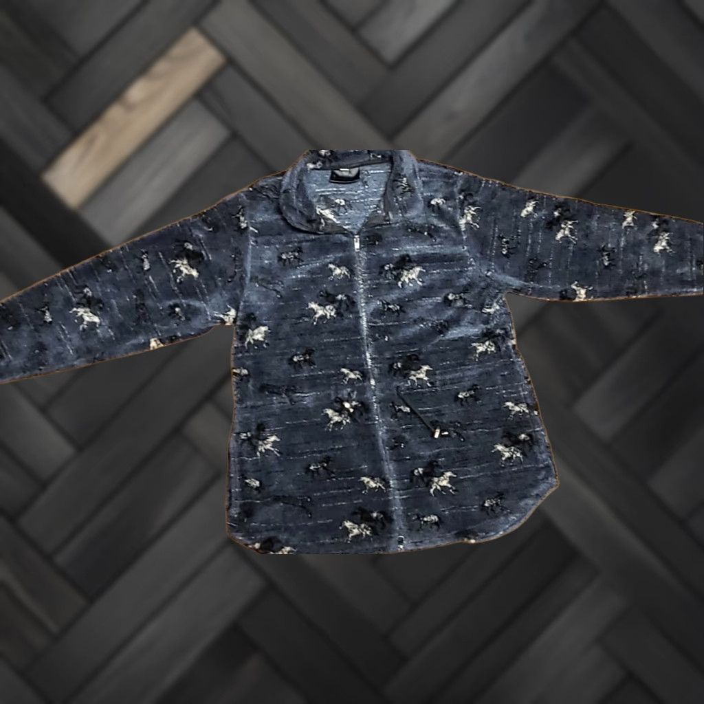 Black Diamond VINTAGE Black Diamond Jacket Women's M Medium Sherpa Fleece Horse AOP Full Zip Black Diamond Jacket Size M / US 6-8 / IT 42-44 - 1 Thumbnail