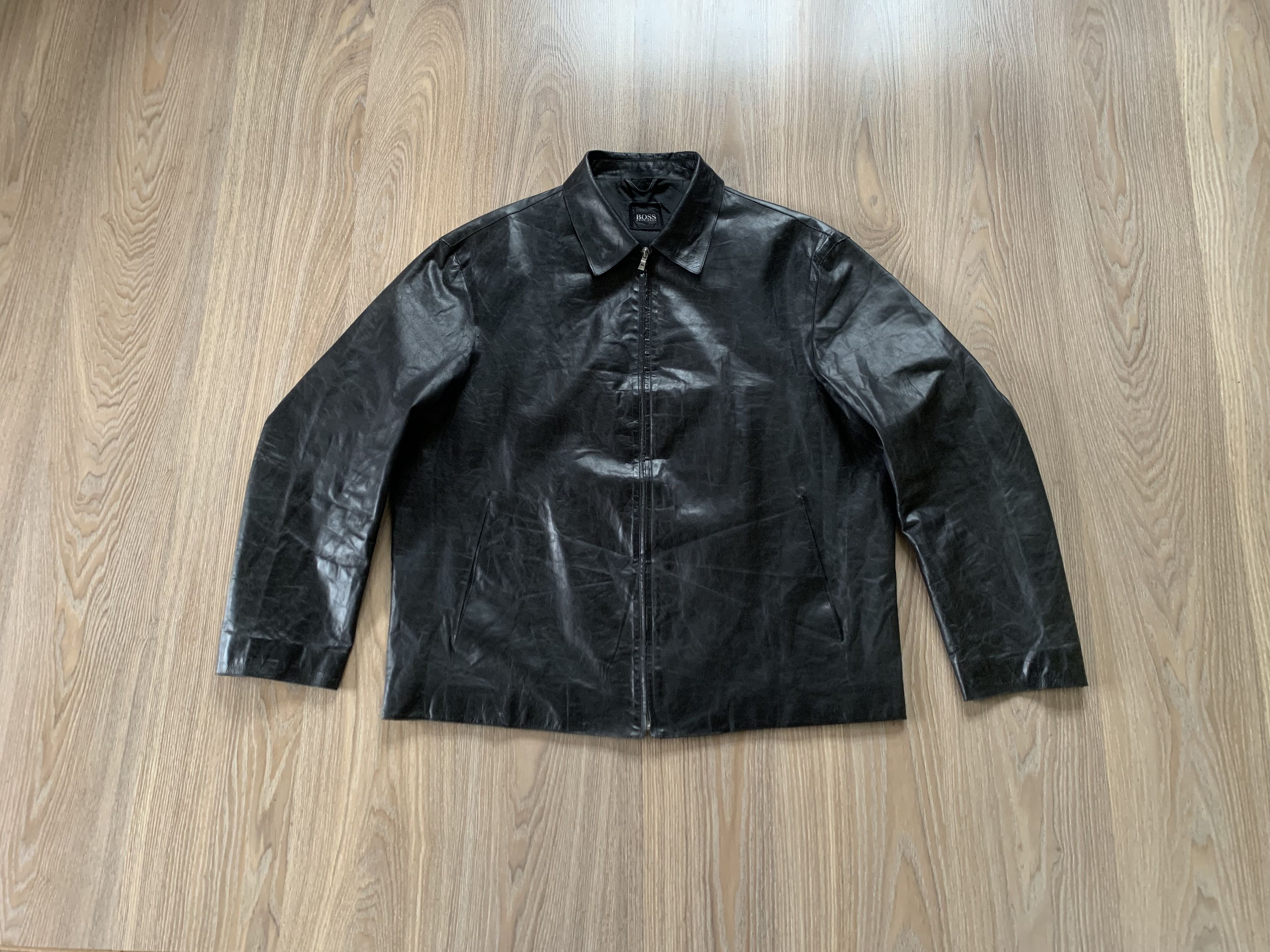 Hugo Boss Hugo Boss Rare Vintage Black Leather Jacket Size US XXL / EU 58 / 5 - 10 Thumbnail