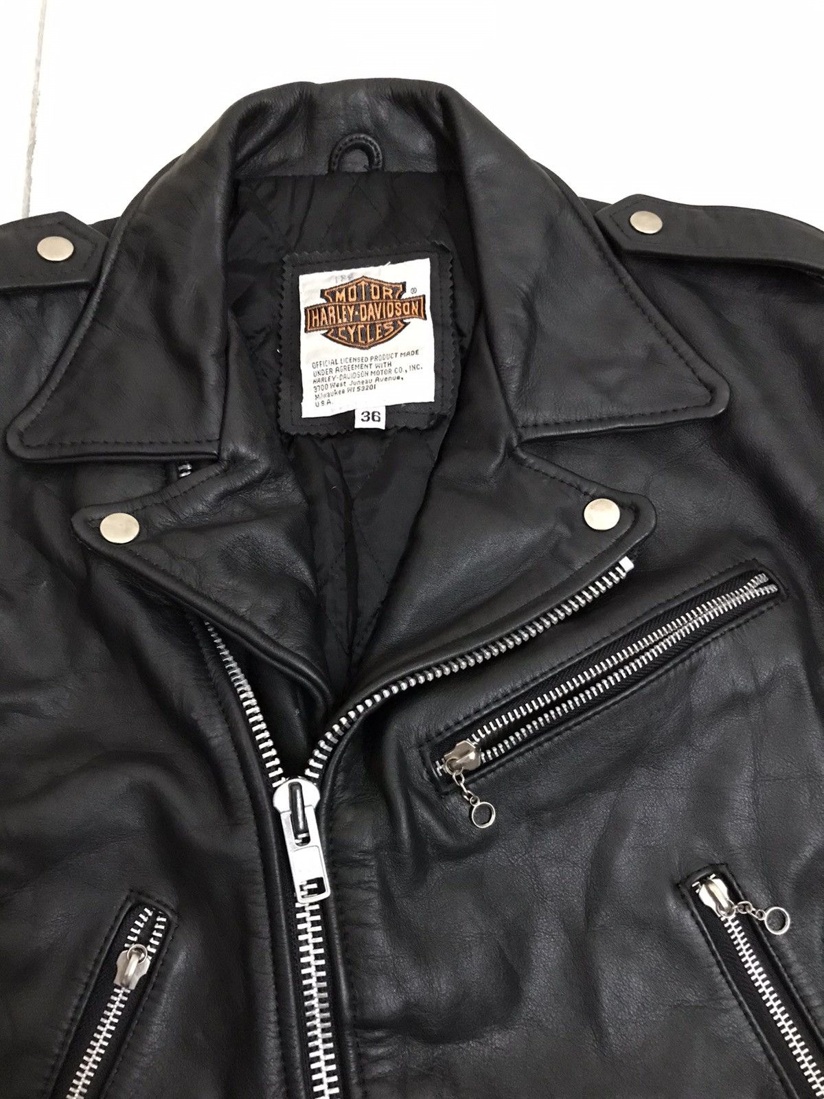 Harley Davidson Harley Davidson Black Leather Motorcycle Jacket Size US S / EU 44-46 / 1 - 5 Thumbnail