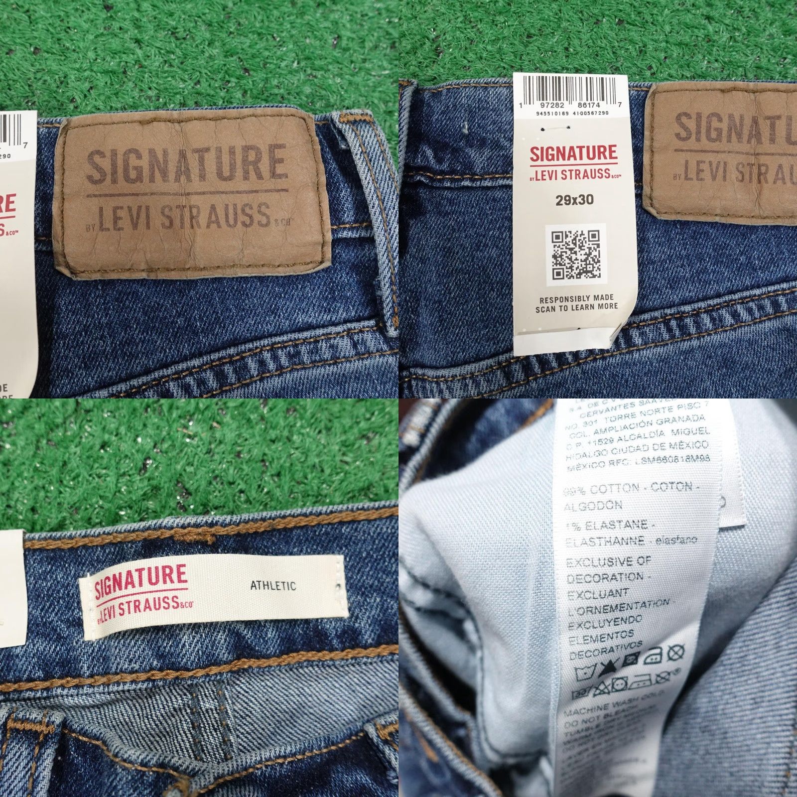 Levi's Levi's Signature Jeans Mens 29x30 Denim Athletic Fit Flex Stretch Blue Size US 29 - 8 Thumbnail