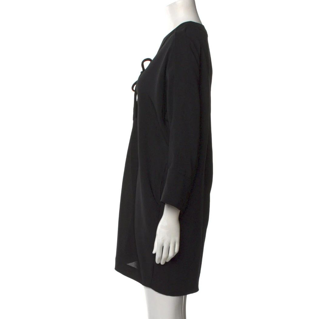 Iro Alessi Lace-Up Mini Dress Black Relaxed Shift Size XS / US 0-2 / IT 36-38 - 5 Thumbnail