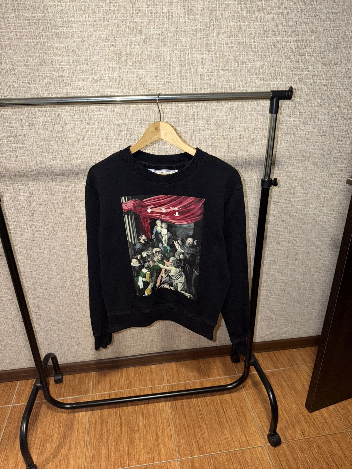 Off-White OFF WHITE CARAVAGGIO PAINTING BLACK SWEATSHIRT Size US S / EU 44-46 / 1 - 1 Thumbnail
