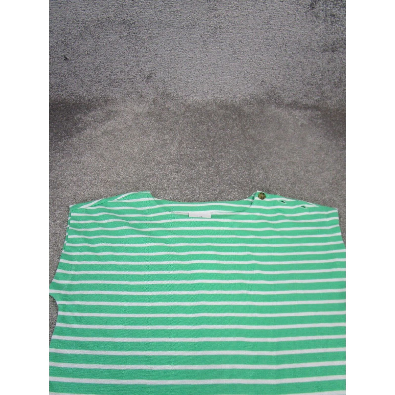 J. Jill Womens Green Striped J Jill Shirt Xs Extra Large Casual Short Sleeve Size XS / US 0-2 / IT 36-38 - 2 Thumbnail