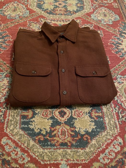 J.Crew Heavyweight Chamois Shirt in Brown for Men