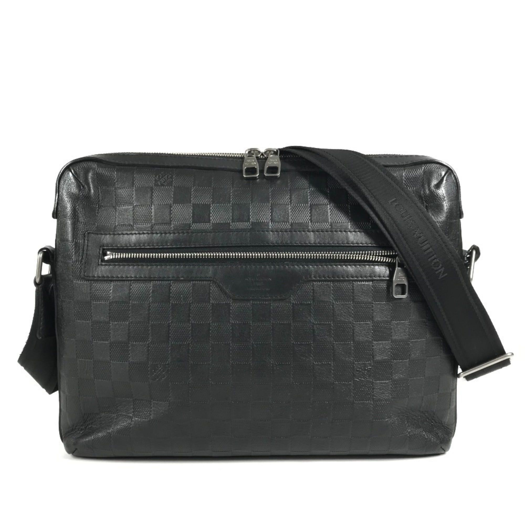 Louis Vuitton LOUIS VUITTON N41201 Damier Infini Calypso MM Bag, Messenger Shoulder Leather, Men's and Women's, Onyx Black Size ONE SIZE - 1 Thumbnail