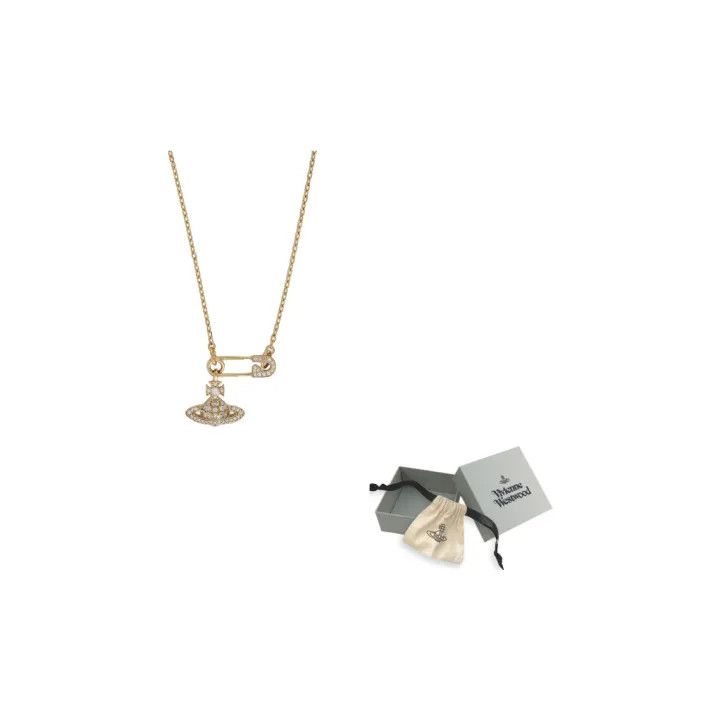 Vivienne Westwood Vivienne Westwood Safety Pin Saturn Pendant Necklace 0079 Size ONE SIZE - 1 Thumbnail