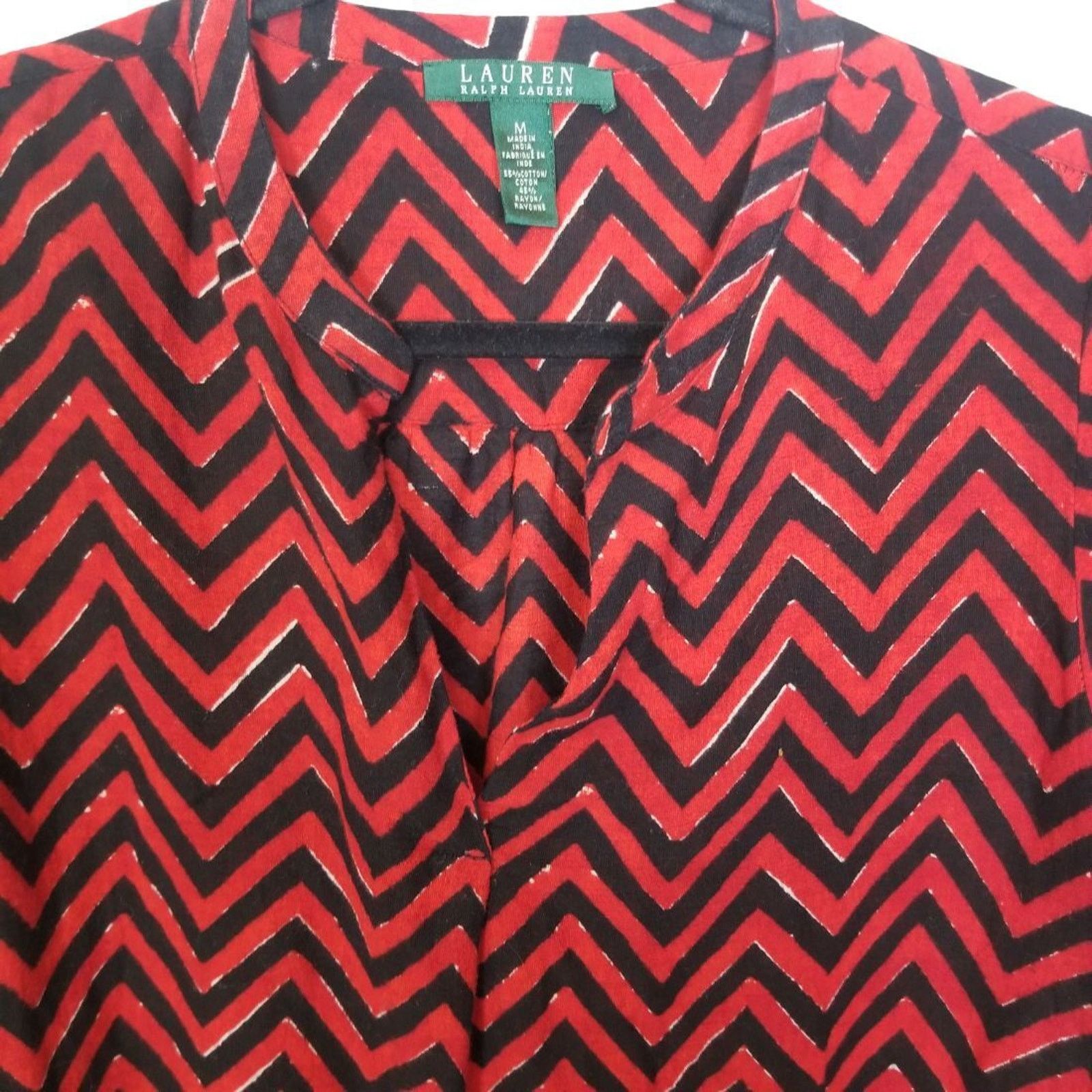 Lauren Ralph Lauren Lauren Ralph Lauren Womens Chevron Tunic Sz M Classic Preppy Size M / US 6-8 / IT 42-44 - 2 Thumbnail