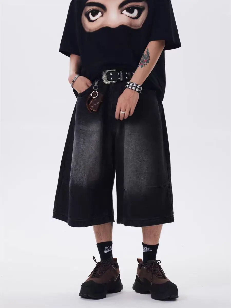 Japanese Brand × Jean Hip Hop Street Harajuku Denim Shorts Size US 33 - 1 Thumbnail