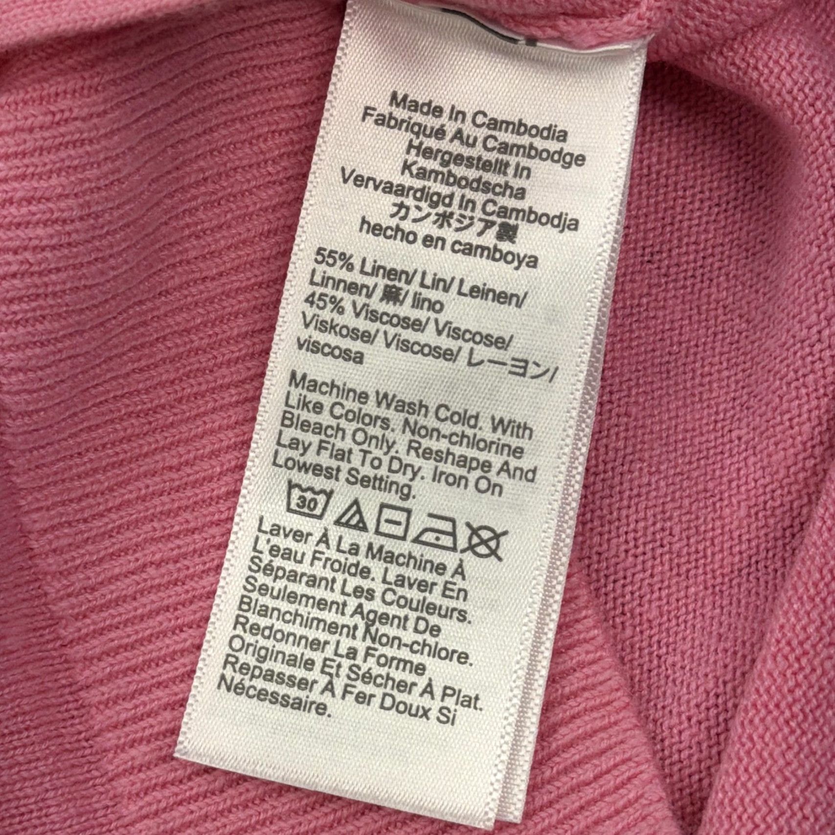 J.Crew J Crew Tunic Sweater Womens XS Pink Linen V Neck Long Sleeve Button Hem Size XS / US 0-2 / IT 36-38 - 6 Thumbnail