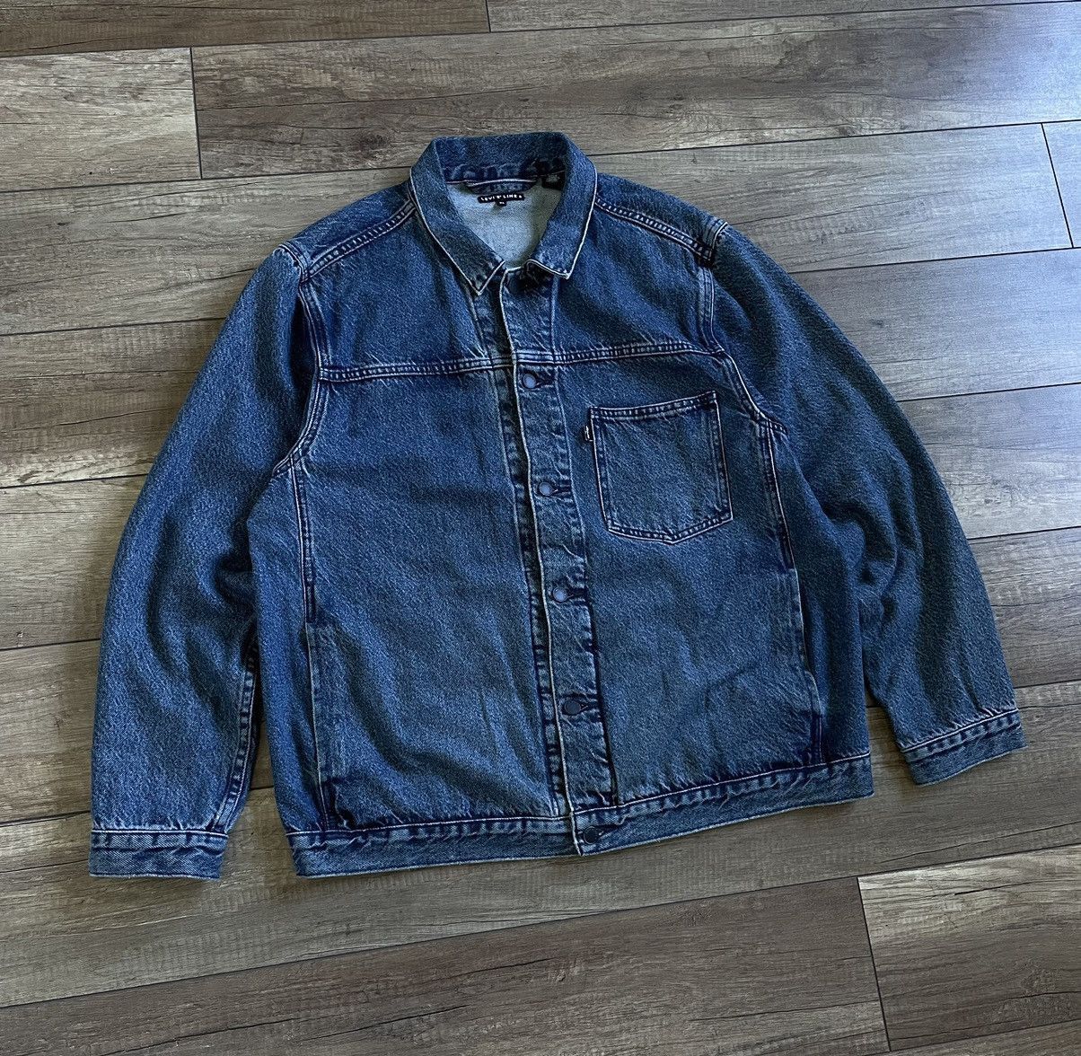 Levi's Levi’s Line 8 Washed Blue Denim Skate Trucker Jacket Size US XL / EU 56 / 4 - 1 Thumbnail
