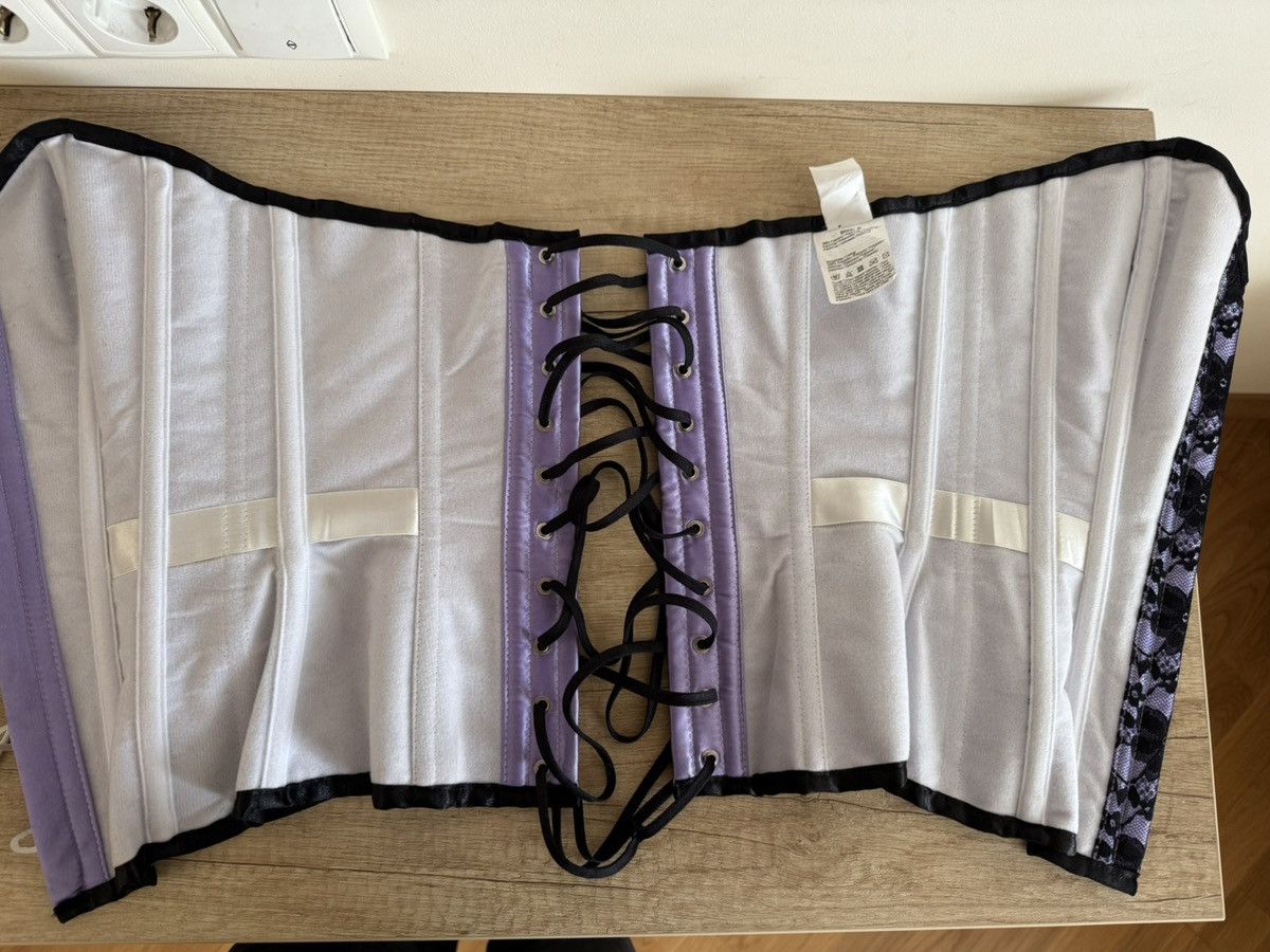 Other Cottelli Collection Purple Satin & Black Lace Corset Size S Size S / US 4 / IT 40 - 9 Thumbnail