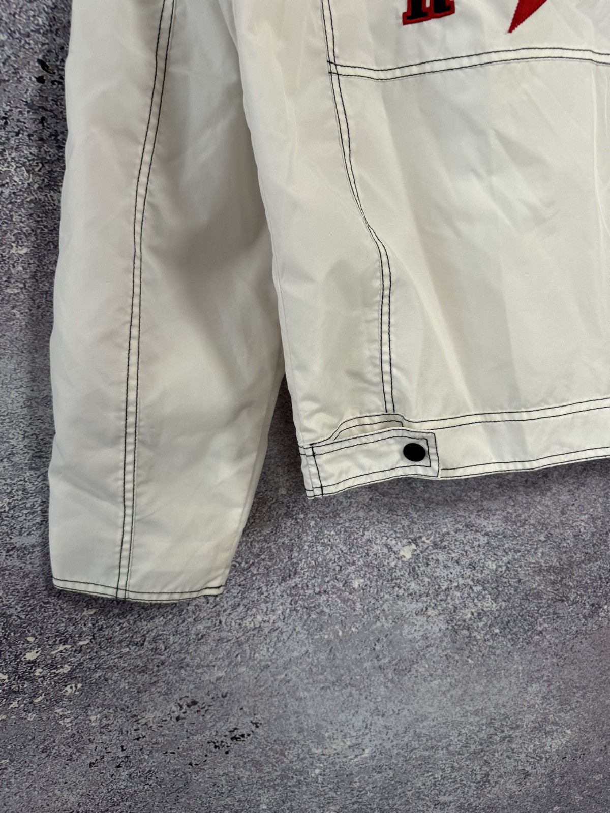Vintage Reclaimed Vintage Biker Jacket Nylon White Men’s XS size Size US XS / EU 42 / 0 - 18 Thumbnail