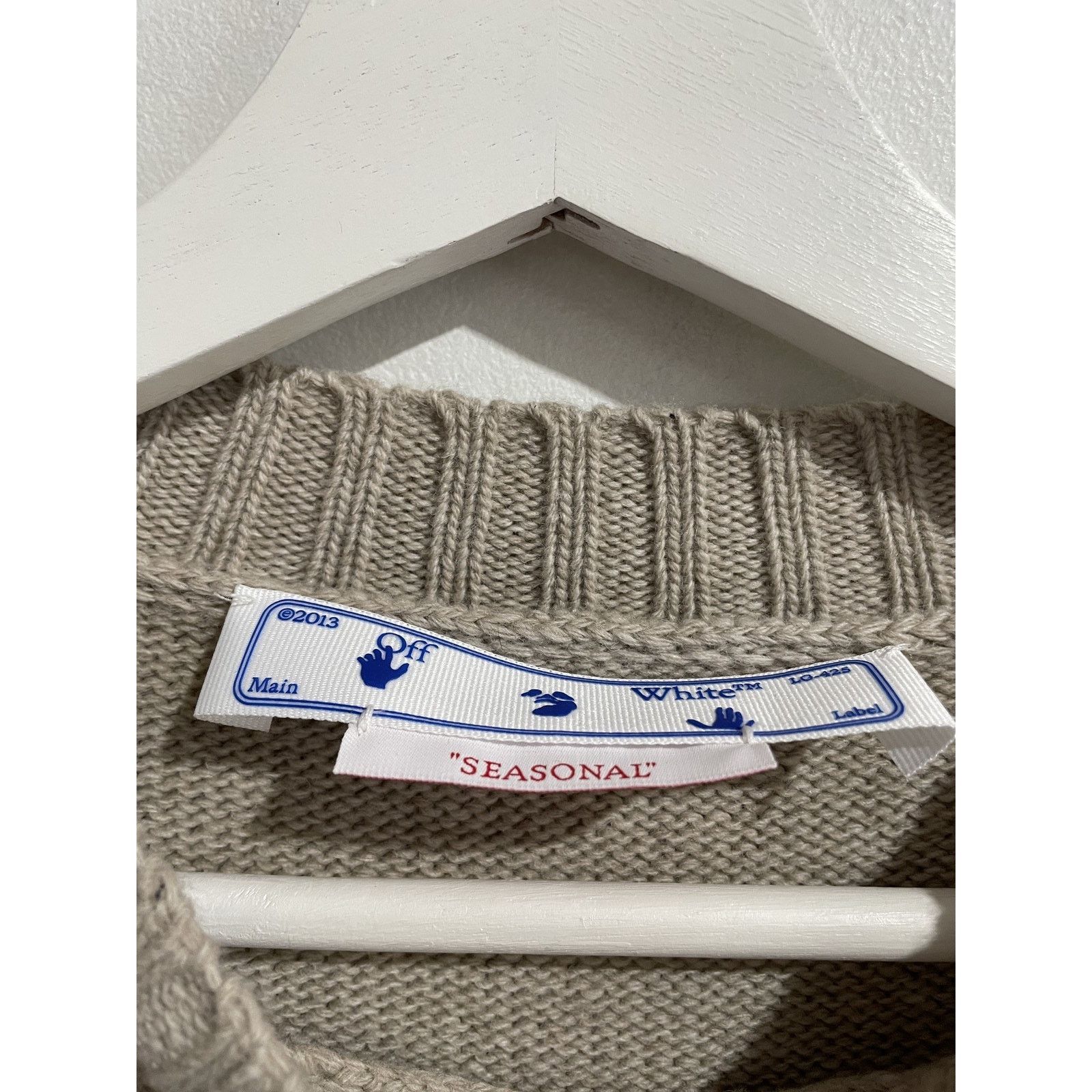 Off-White OFF-WHITE COLOR BLOCK INTARSIA SWEATER SIZE MEDIUM PREOWNED Size US M / EU 48-50 / 2 - 4 Thumbnail