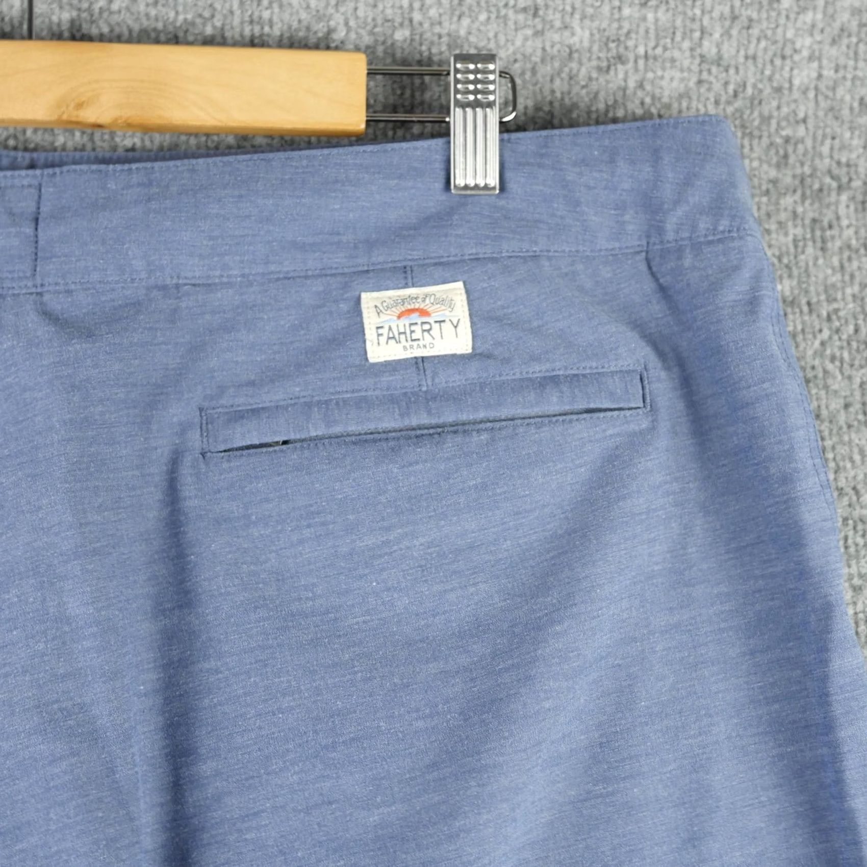 Faherty Faherty Shorts Mens 38 Blue All Day Performance Chino Stretch Summer MSC0007 Size US 38 / EU 54 - 3 Thumbnail