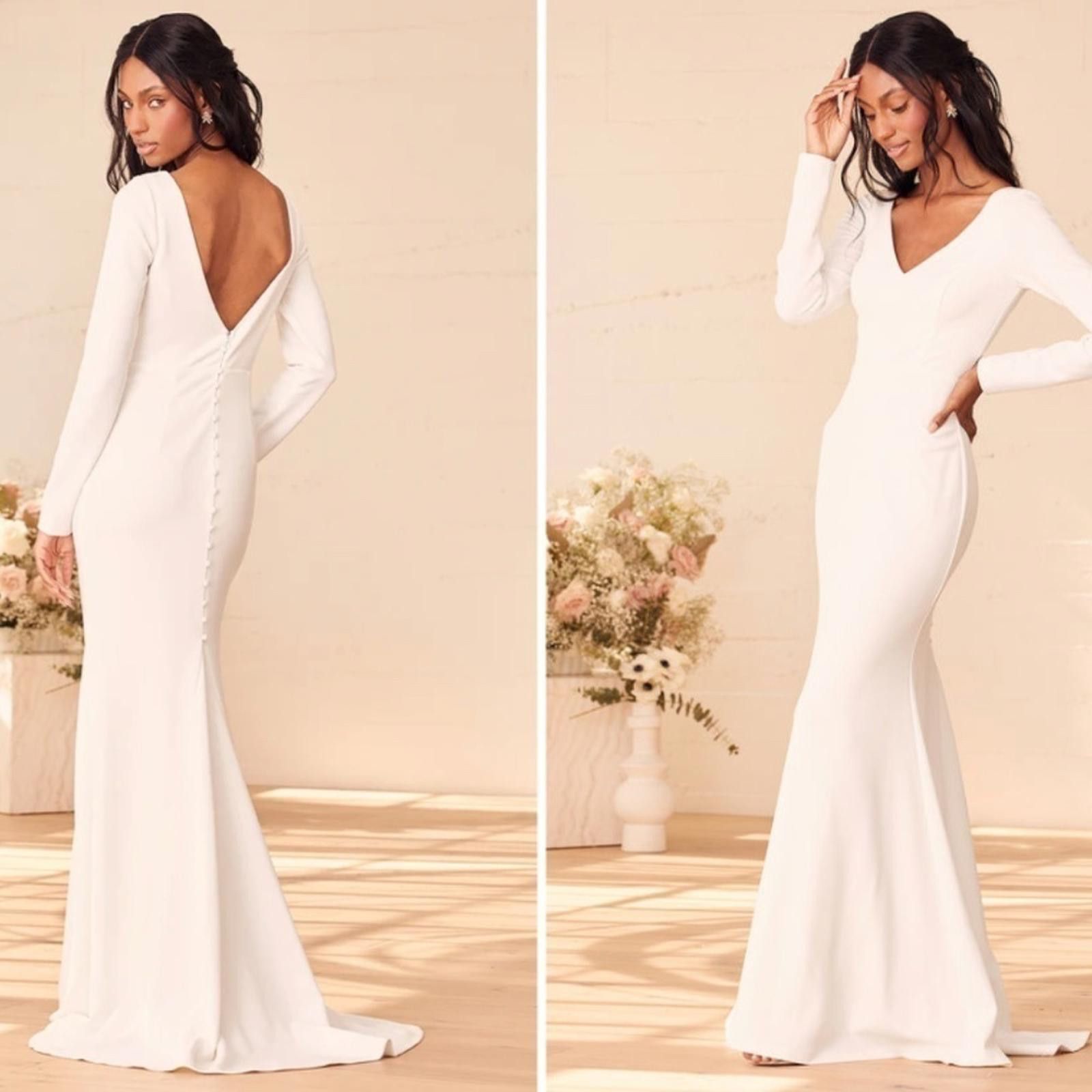 Lulus LULUS Bridal Wedding Chic Minimalist Mermaid Chic Modern Size XS / US 0-2 / IT 36-38 - 1 Thumbnail