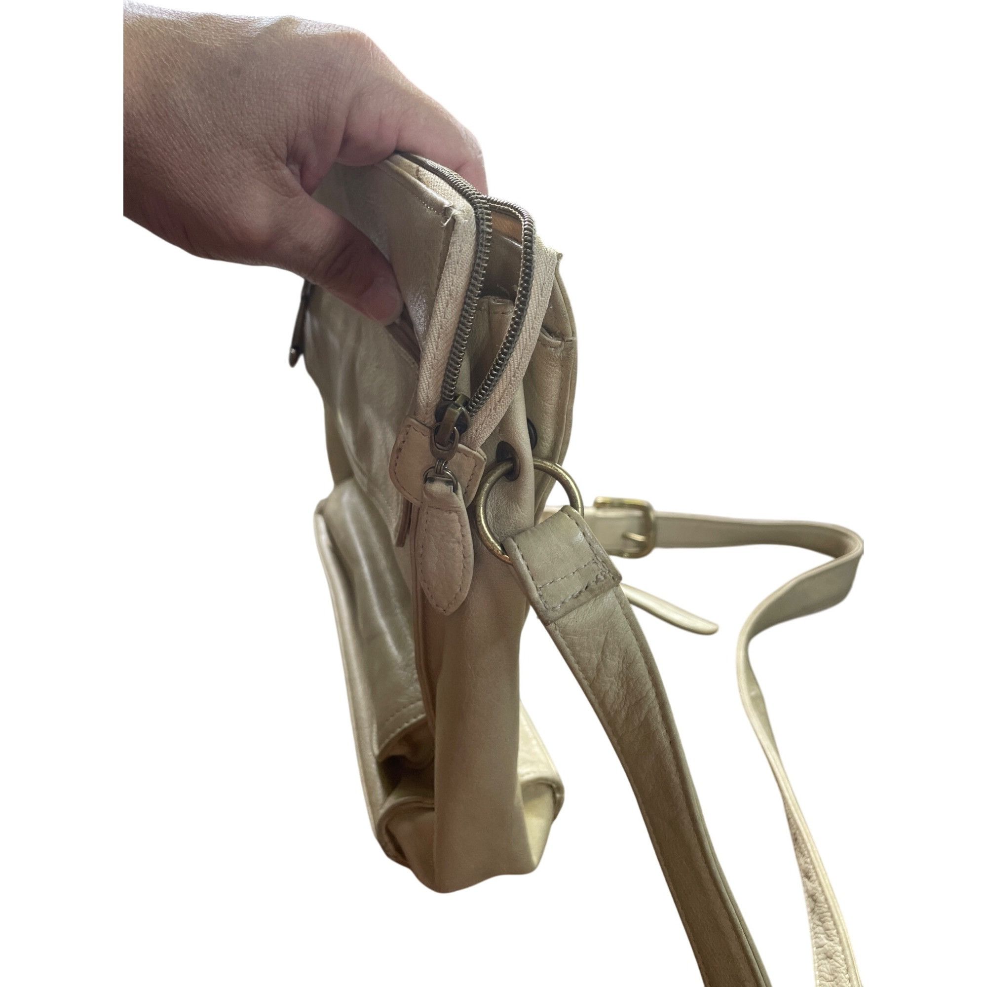 Fossil Fossil Womens Cream Leather vintage retro Crossbody Handbag Size ONE SIZE - 5 Thumbnail