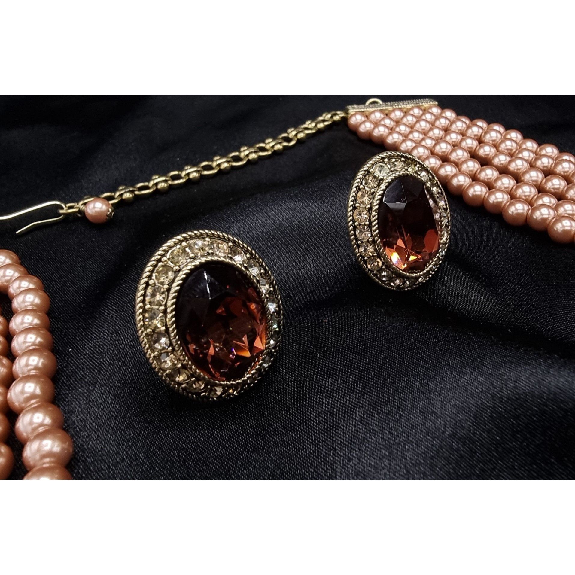 Vintage Heidi Daus Gold-Tone Statement Necklace & Earrings Set With Size ONE SIZE - 6 Thumbnail
