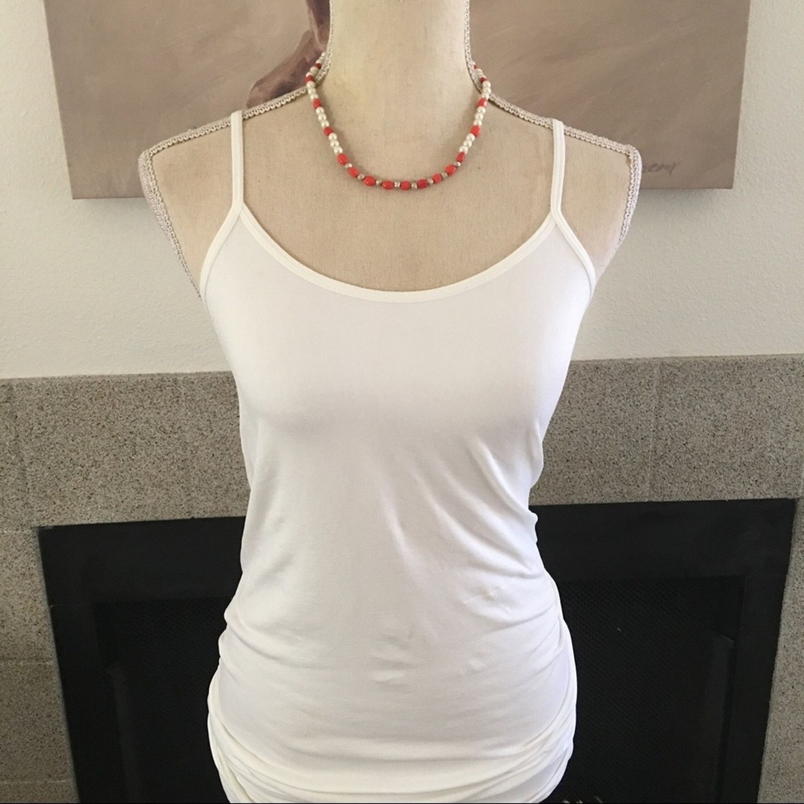Vintage Vintage handcrafted pearl and carnelian choker necklace Size ONE SIZE - 3 Thumbnail