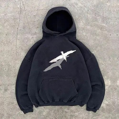 Handmade × Japanese Brand Hoodie Black washed vintage seagull print hoodie y2k Size US L / EU 52-54 / 3 - 3 Thumbnail
