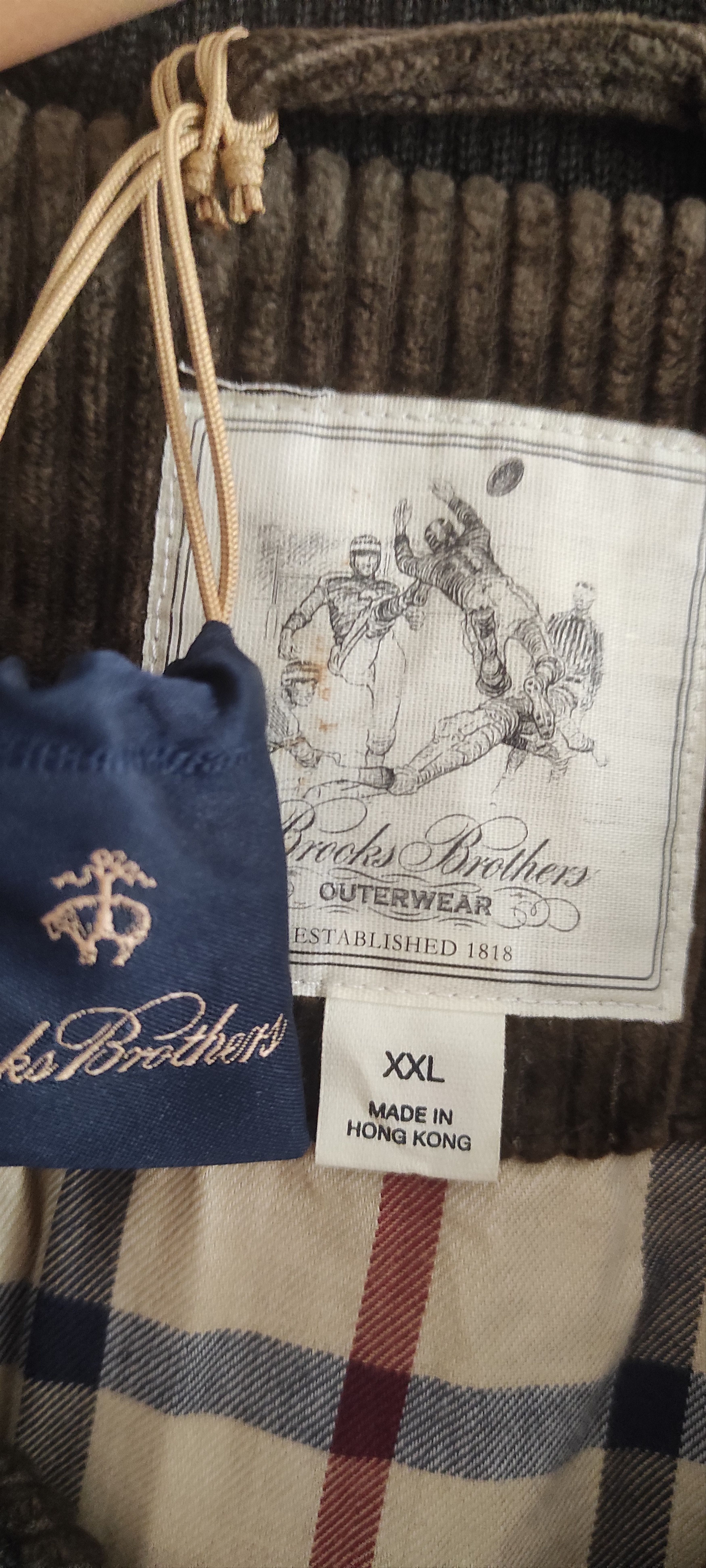 Brooks Brothers × Vintage Brooks Brothers Harrington Corduroy Wool Trim Zip Up Jacket Size US XXL / EU 58 / 5 - 9 Thumbnail