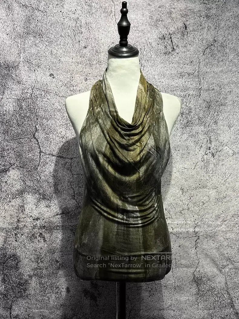 Helmut Lang Helmut Lang size P Yellow Mud Stained Draped Backless Top Size M / US 6-8 / IT 42-44 - 1 Thumbnail