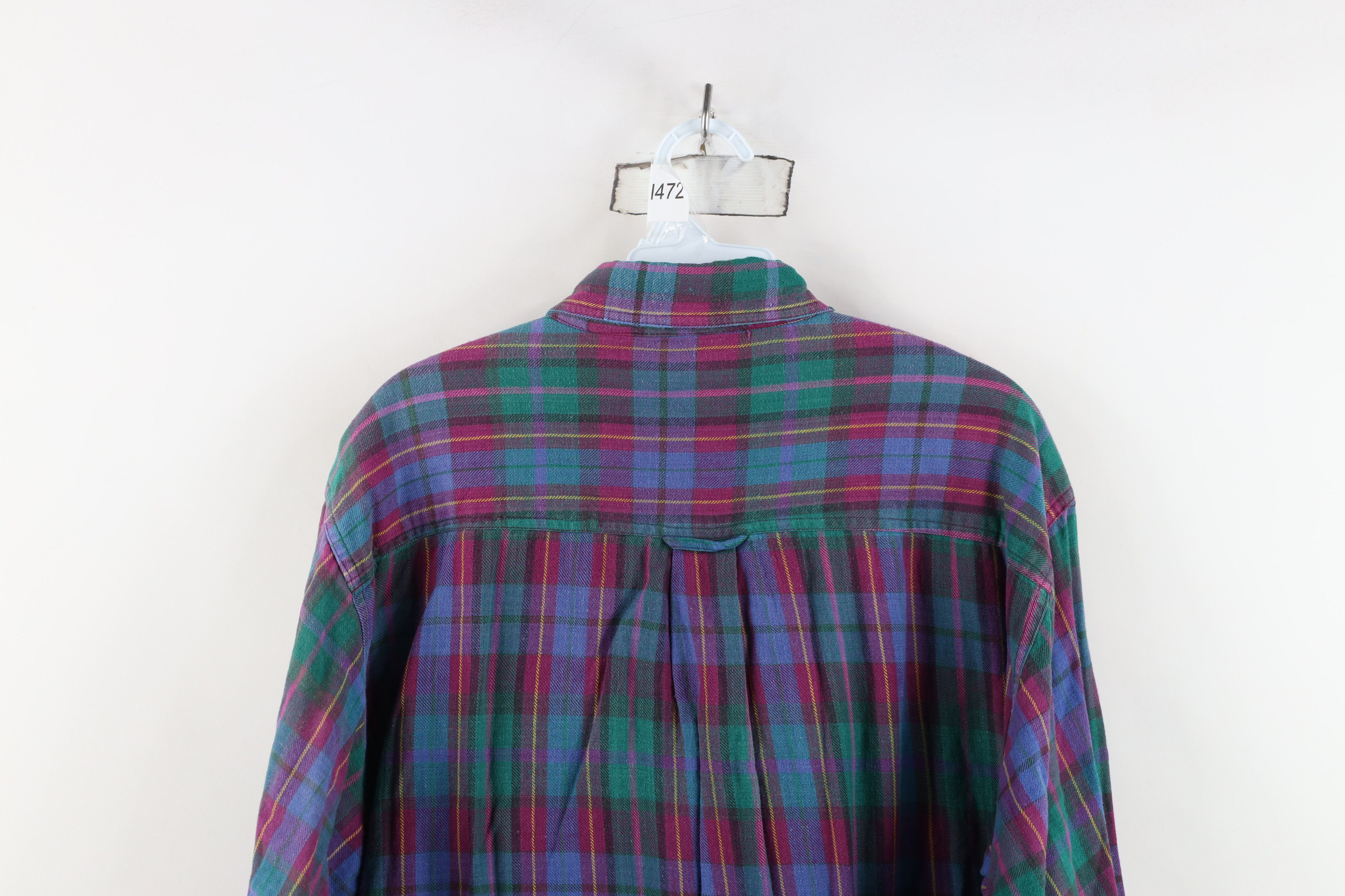 Vintage Vintage 90s Streetwear Collared Button Down Shirt Plaid Size L / US 10 / IT 46 - 11 Thumbnail