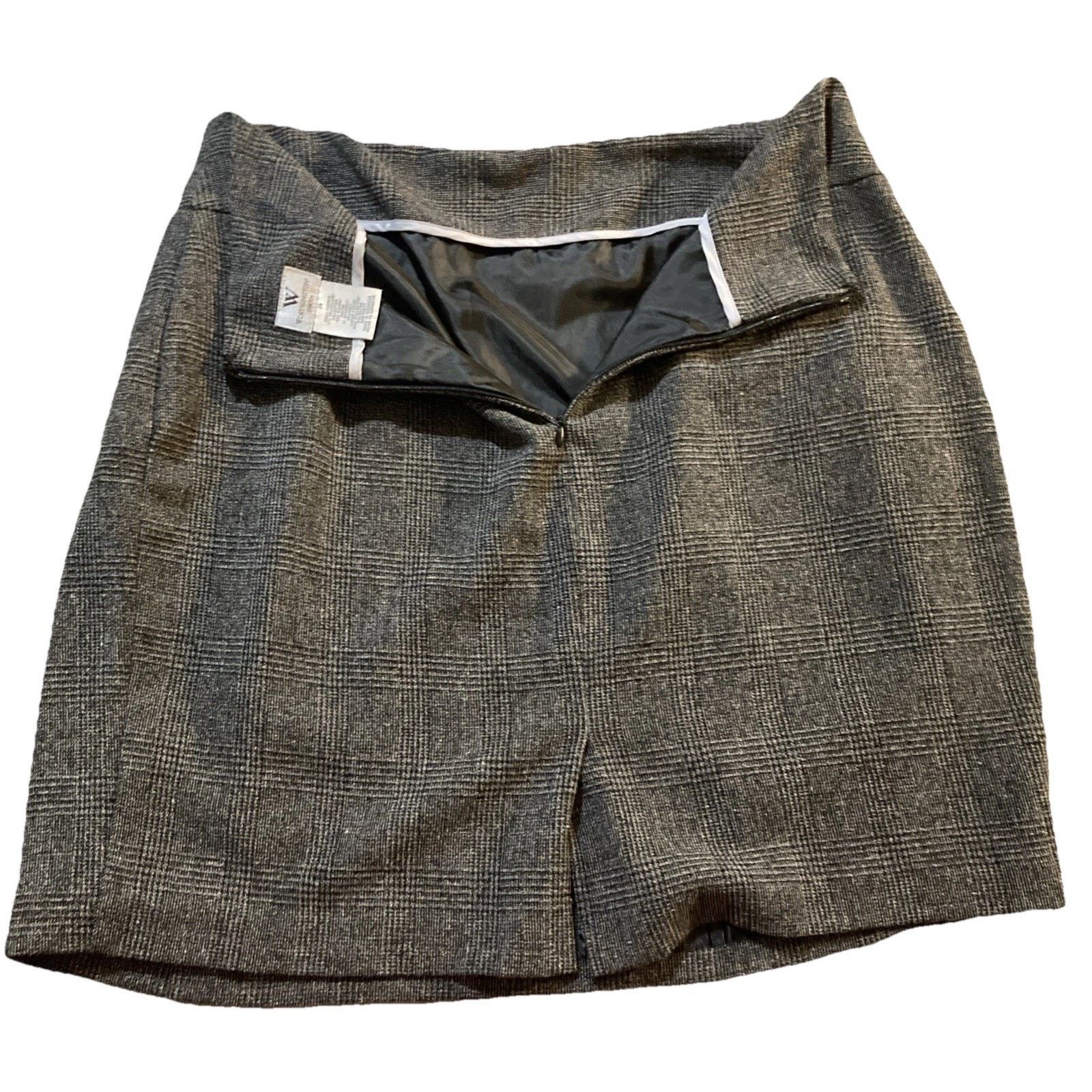 Worthington y2k Librarian WORTHINGTON Skirt Stretch Sz 14 Black Plaid Size 36" / US 14 / IT 50 - 5 Thumbnail