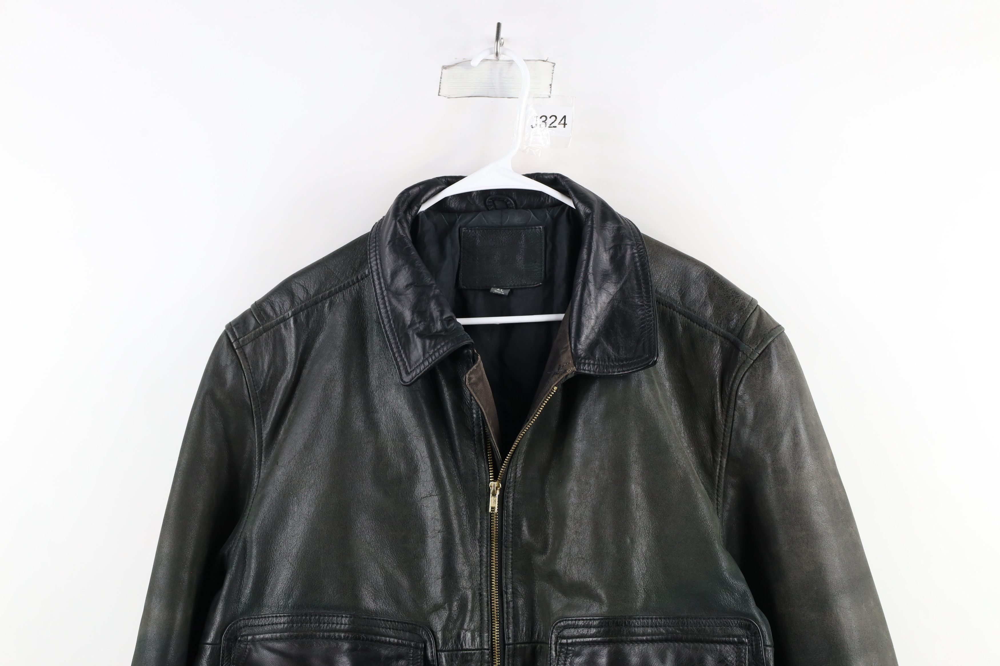 Vintage Vintage 90s Streetwear Full Zip Leather Flight Bomber Jacket Size US XL / EU 56 / 4 - 2 Thumbnail