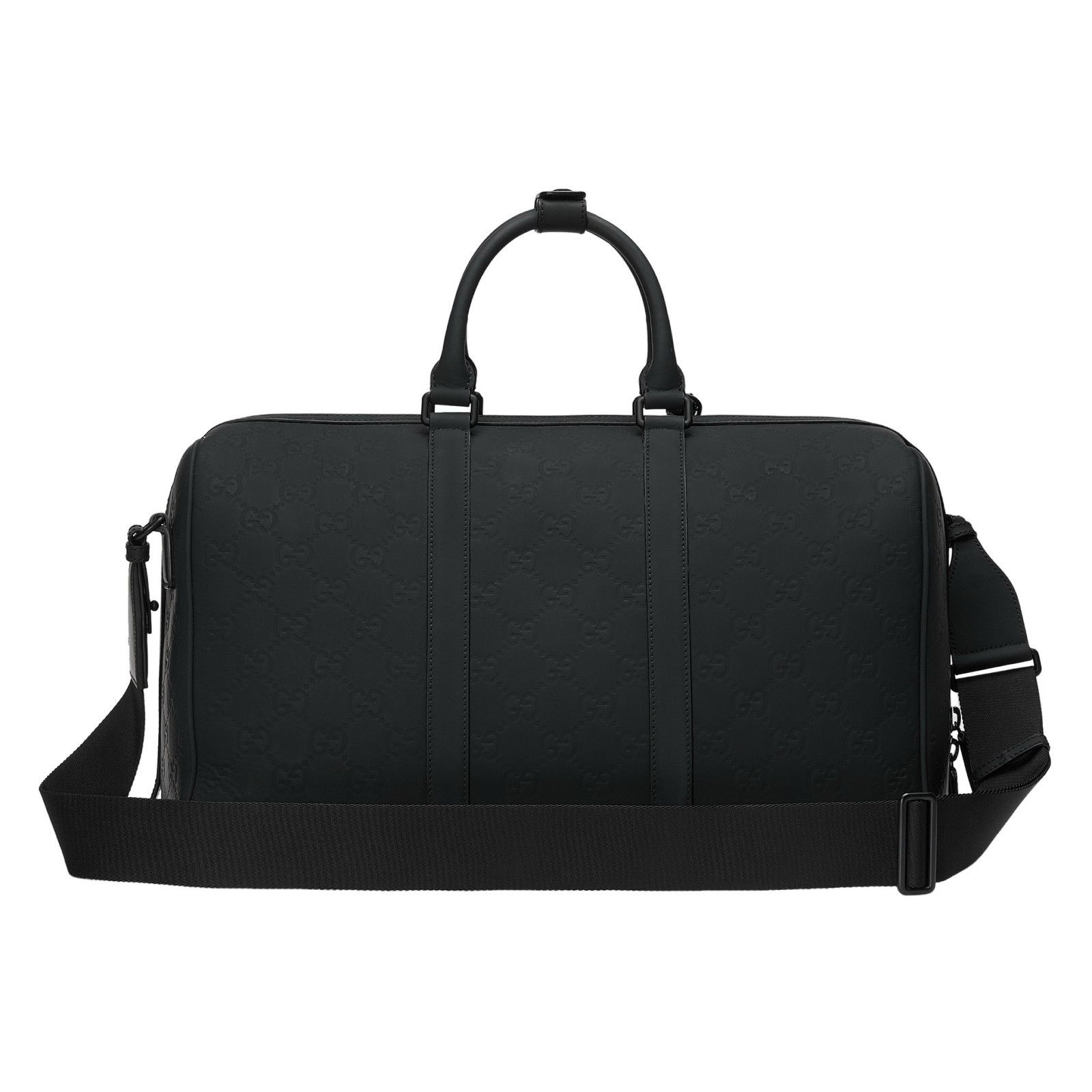 Gucci GUCCI $3650 Black GG Rubber-Effect Leather Medium Duffle Bag Size ONE SIZE - 3 Thumbnail