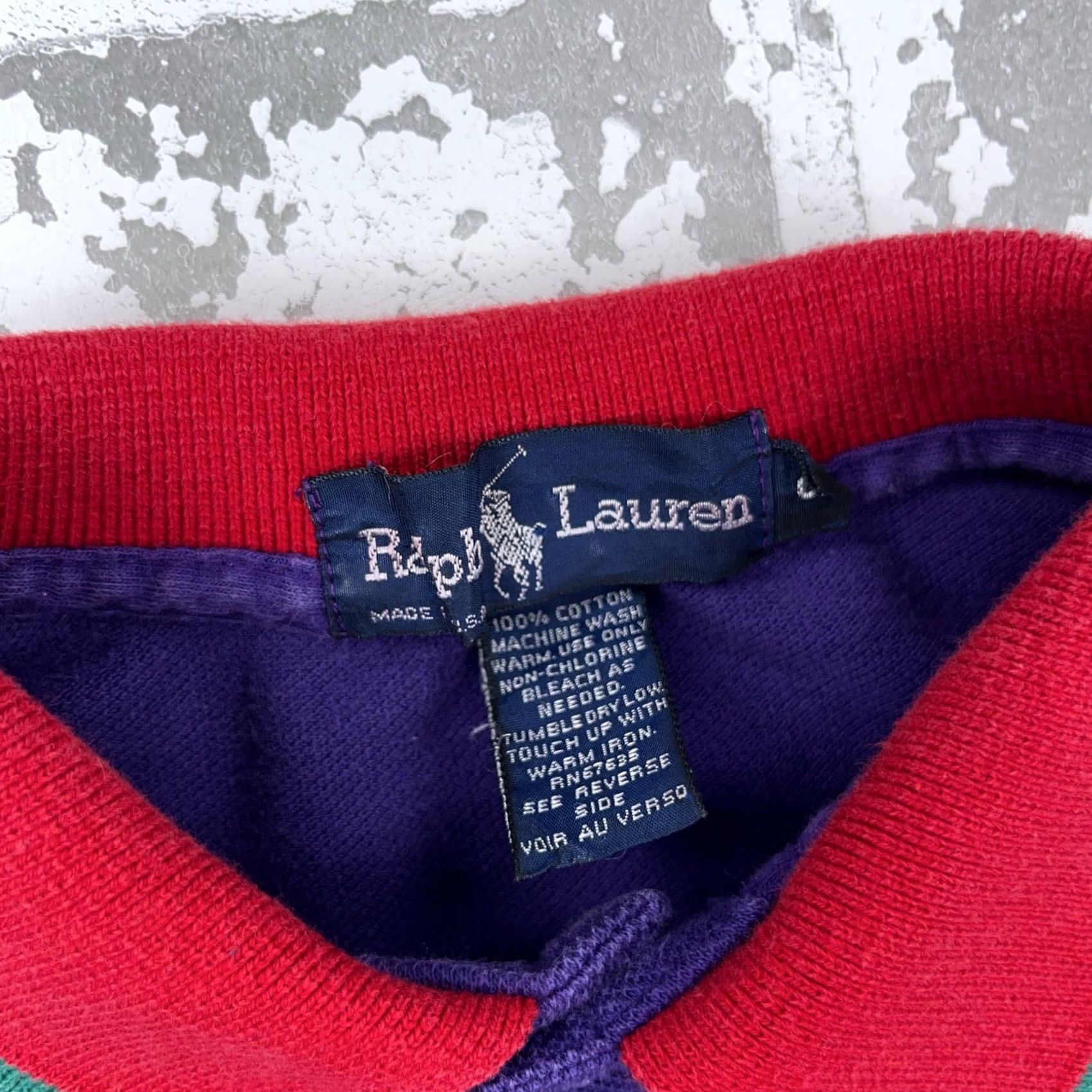 Polo Ralph Lauren VINTAGE Polo by Ralph Lauren Shirt Men S Purple RL Crown Logo 90s USA Rugby Size US S / EU 44-46 / 1 - 6 Thumbnail