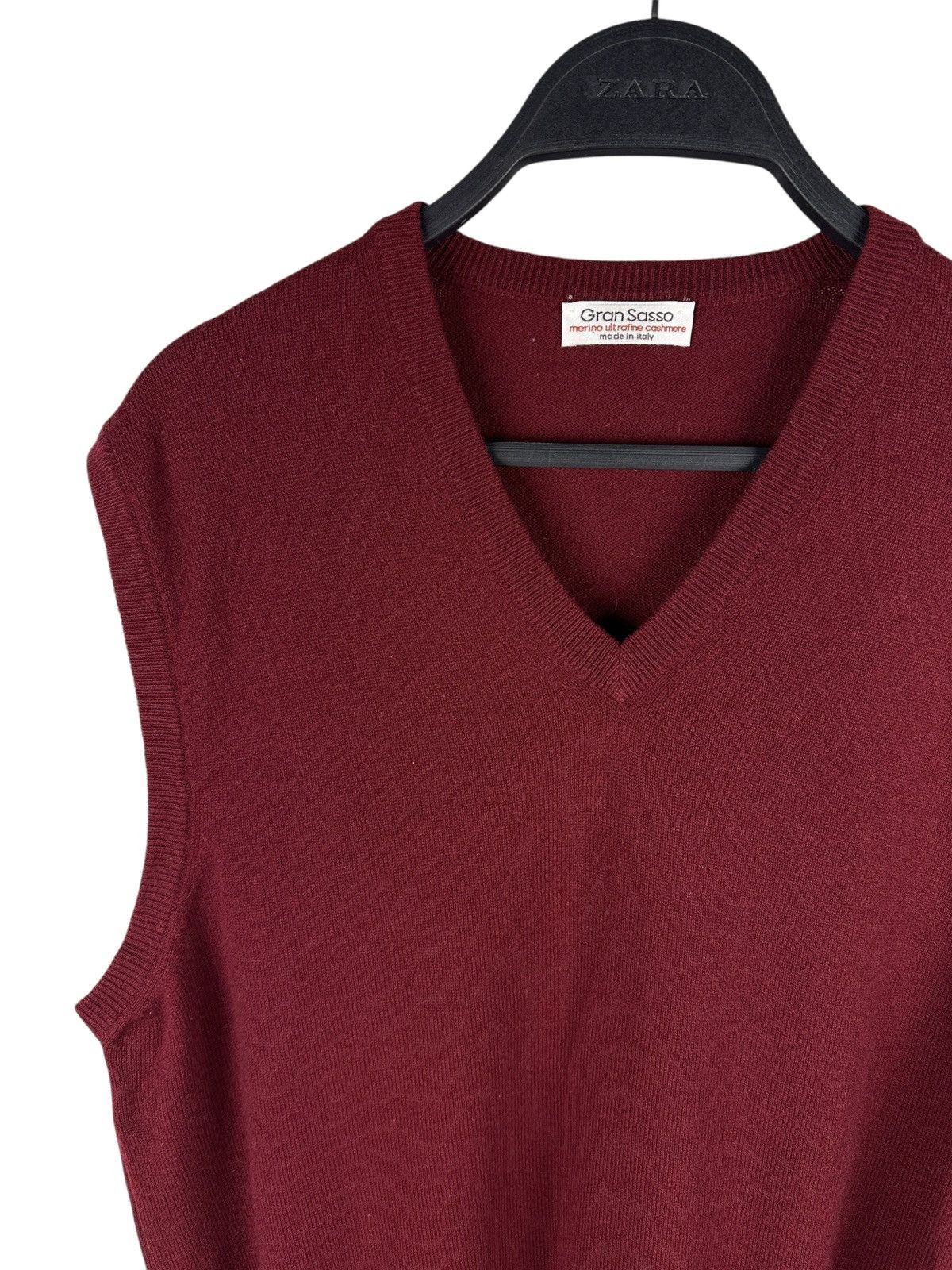Gran Sasso Vintage Gran Sasso Merino Ultrafine Cashmere Vest V-Neck Size US M / EU 48-50 / 2 - 2 Thumbnail