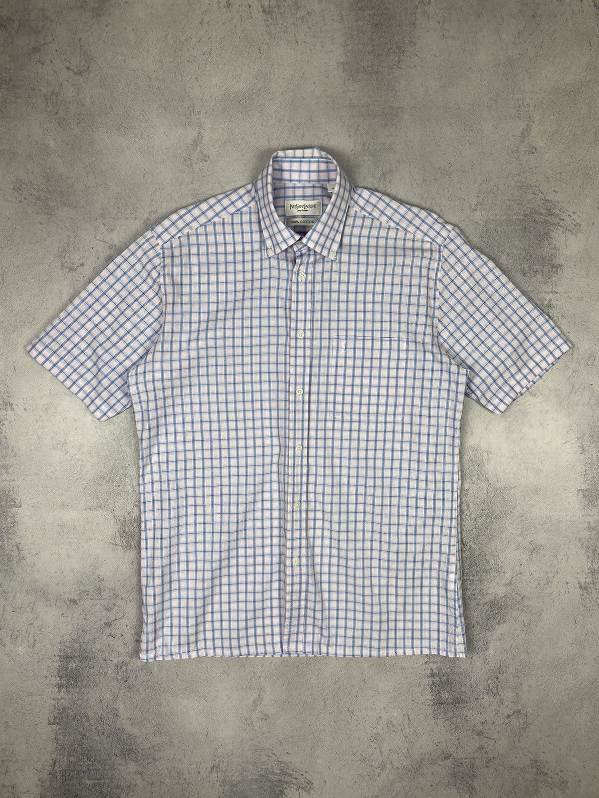 Yves Saint Laurent Vintage YSL Yves Saint Laurent Button Up Short sleeve Shirt Size US M / EU 48-50 / 2 - 2 Thumbnail