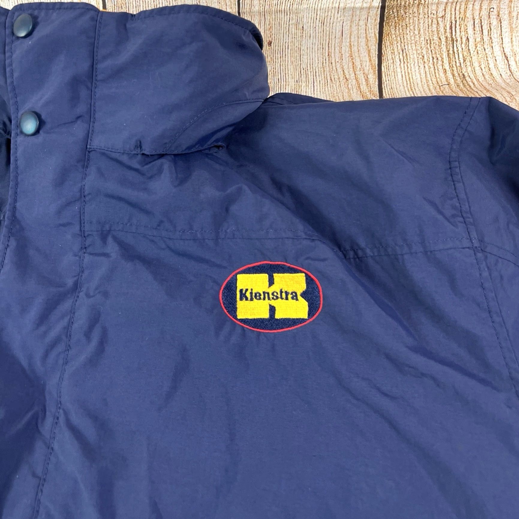 Vintage Mens L.L. Bean Jacket 2XL Blue Nylon Lined Full Zip Hooded Windbreaker Pockets Kienstra Logo Size US XXL / EU 58 / 5 - 6 Thumbnail