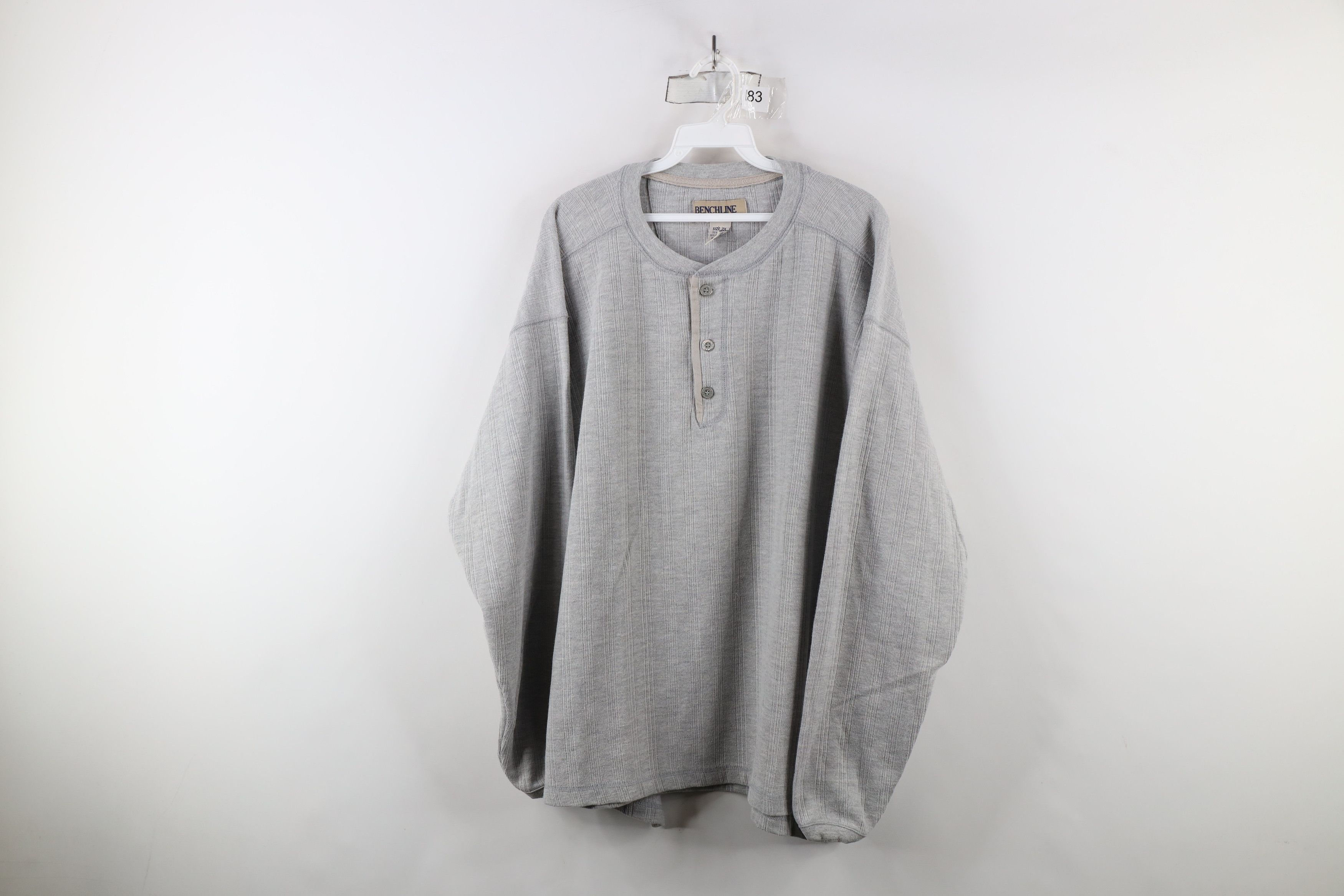 Vintage Vintage 90s Streetwear Heavyweight Knit Henley T-Shirt Size US XXL / EU 58 / 5 - 1 Thumbnail