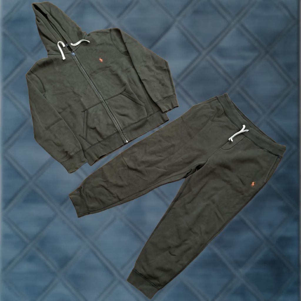 Polo Ralph Lauren Polo Ralph Lauren Mens L Green Fleece Full-Zip Sweatsuit Set Size US L / EU 52-54 / 3 - 1 Thumbnail